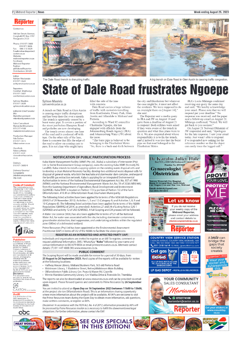 Midrand Reporter 25 August 2023 page 2