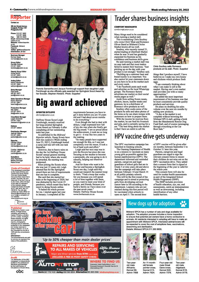 Midrand Reporter 25 February 2022 page 4