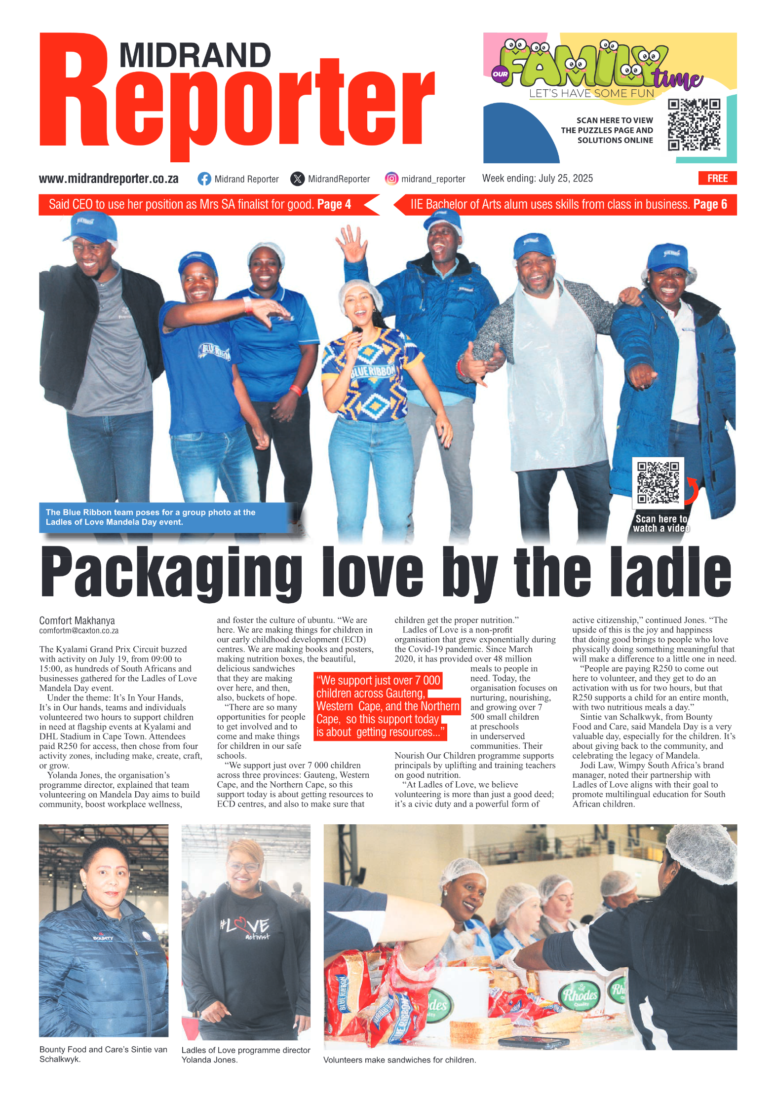 Midrand Reporter 25 July 2025 page 1
