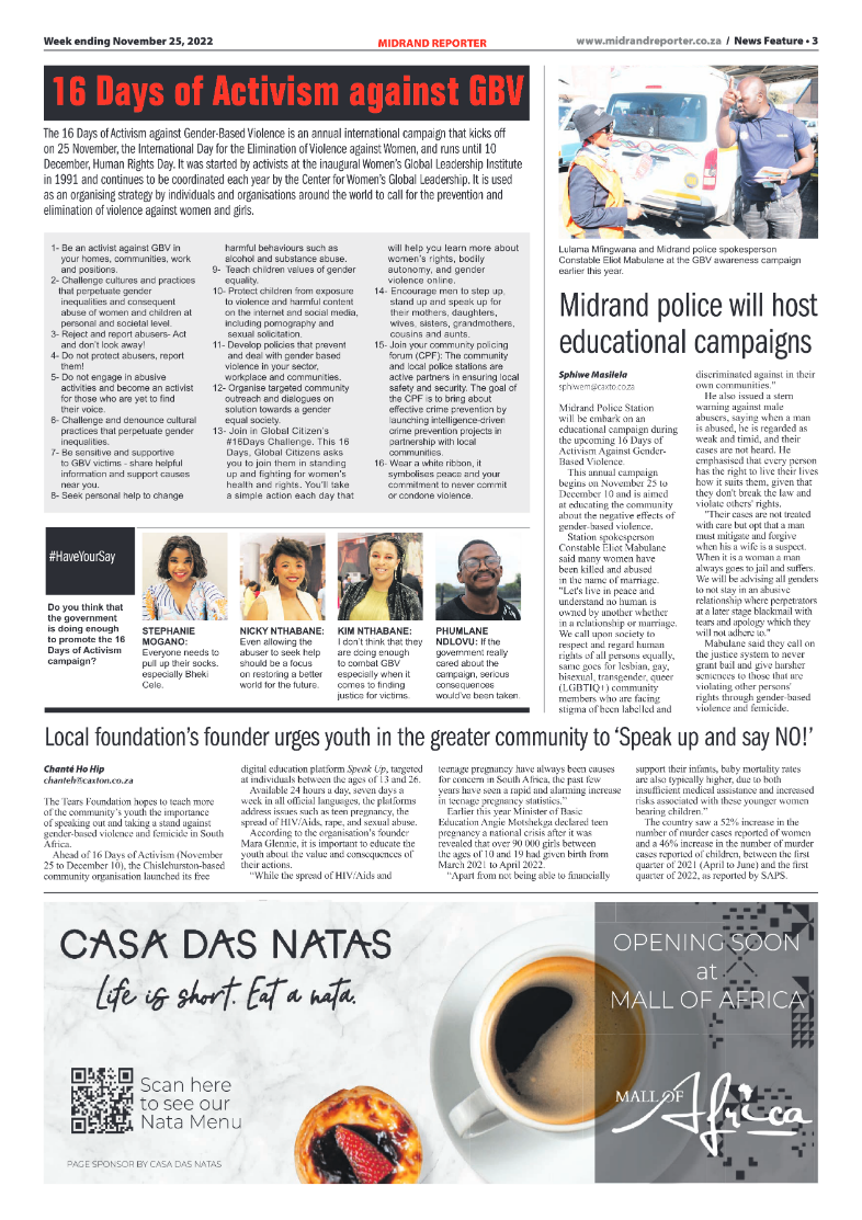 Midrand Reporter 25 Nov 2022 page 3