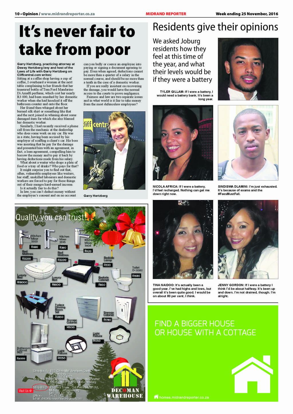 Midrand Reporter 25 November 2016 page 10