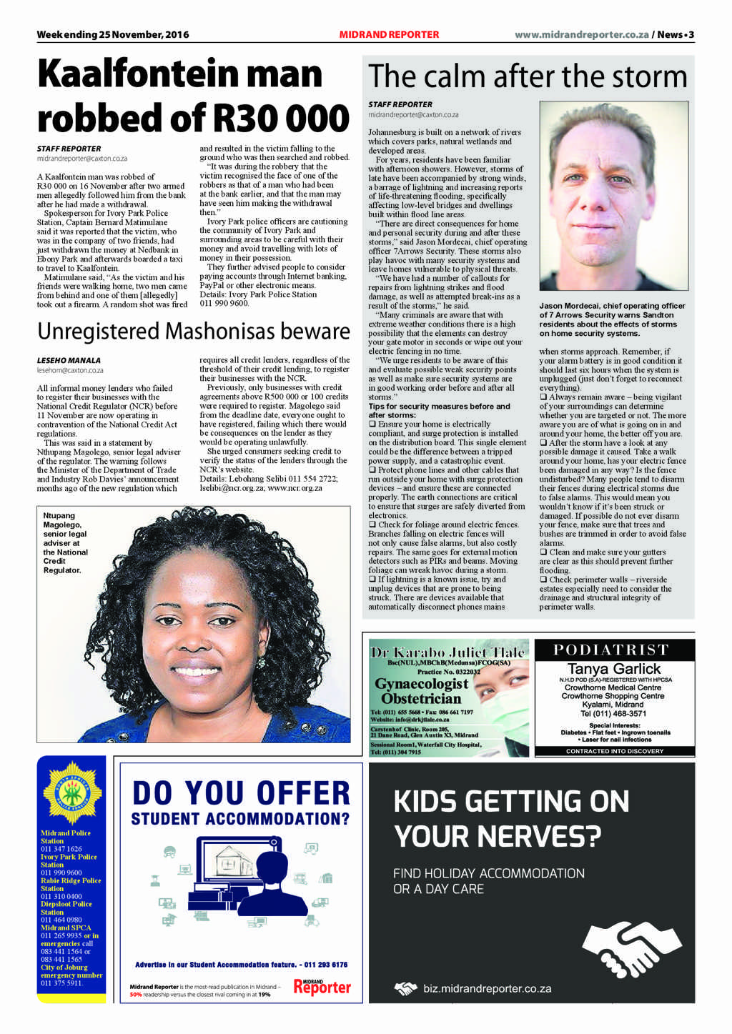 Midrand Reporter 25 November 2016 page 3