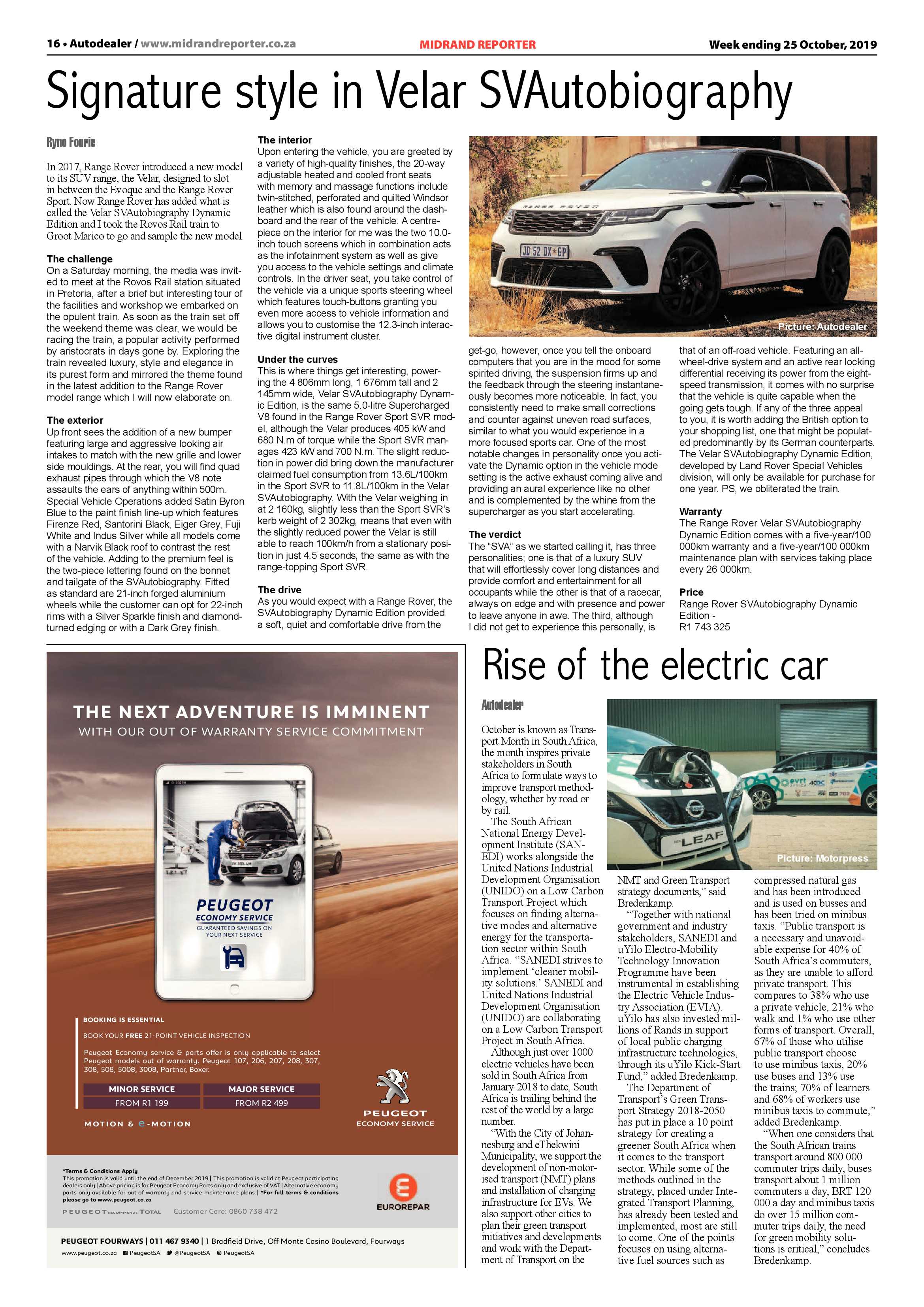 Midrand Reporter 25 October, 2019 page 16