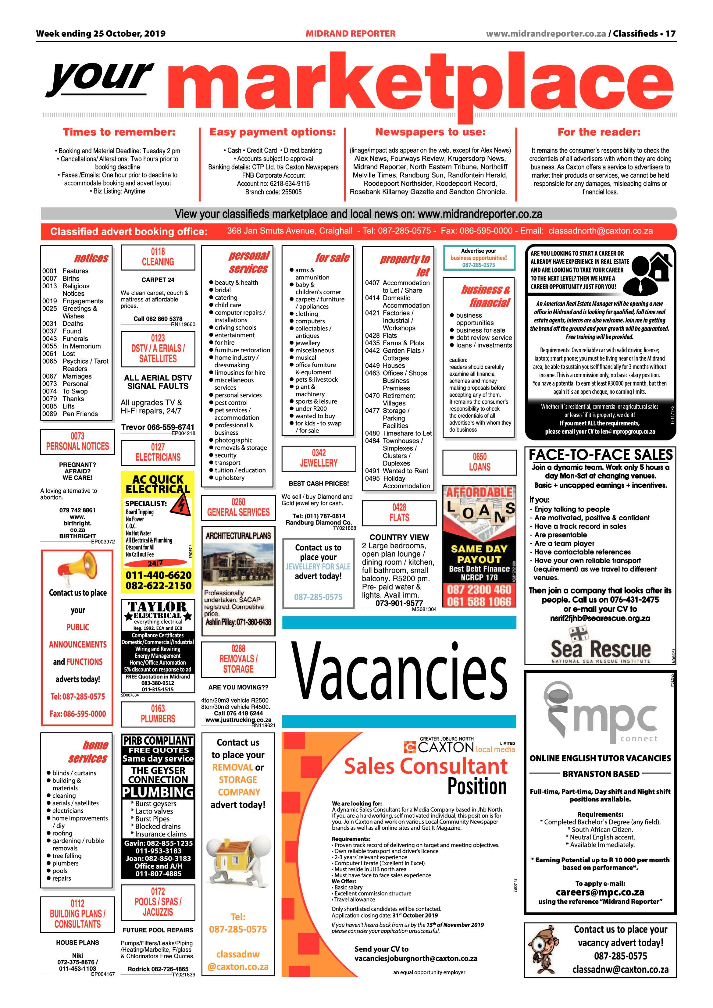 Midrand Reporter 25 October, 2019 page 17