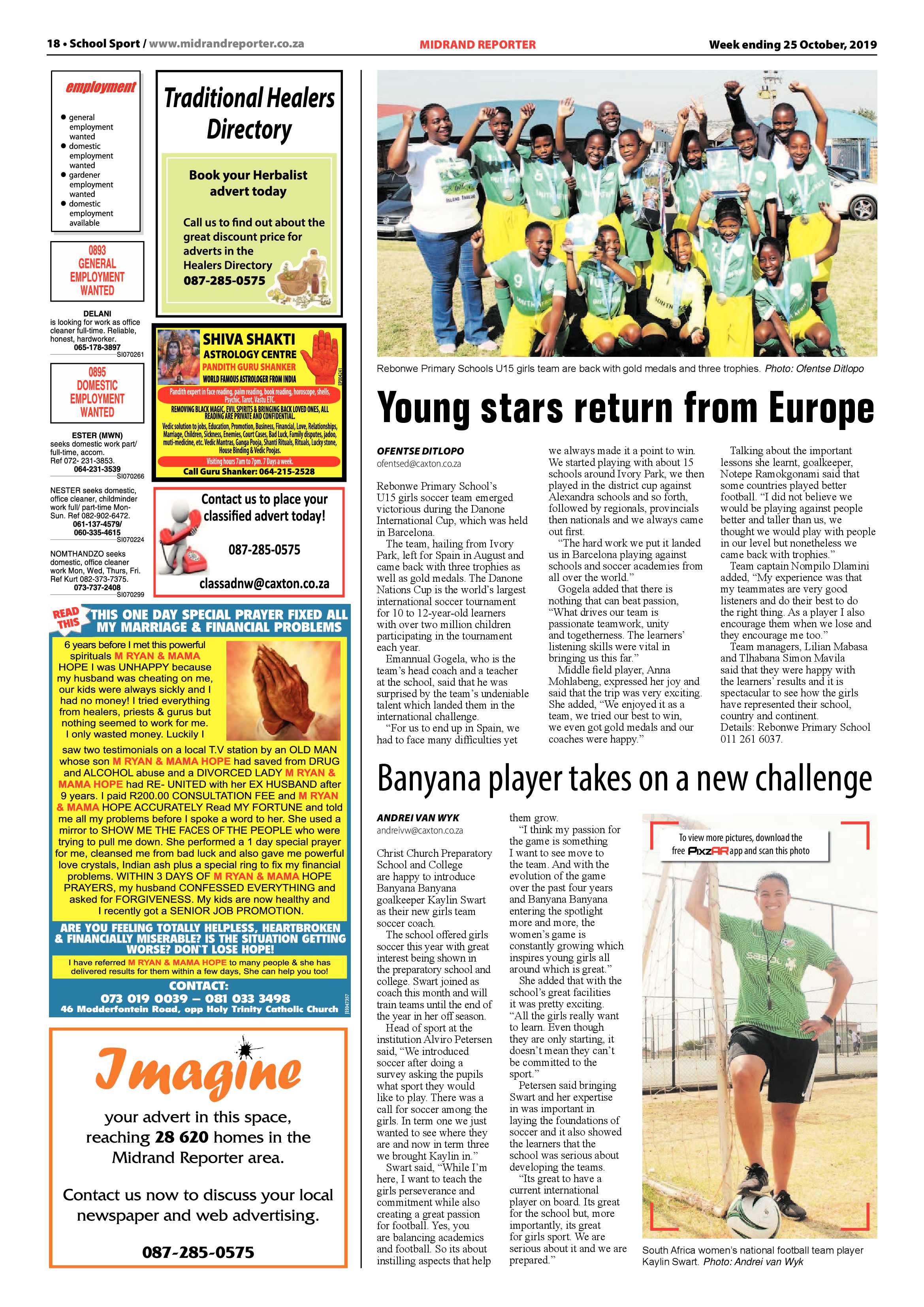 Midrand Reporter 25 October, 2019 page 18