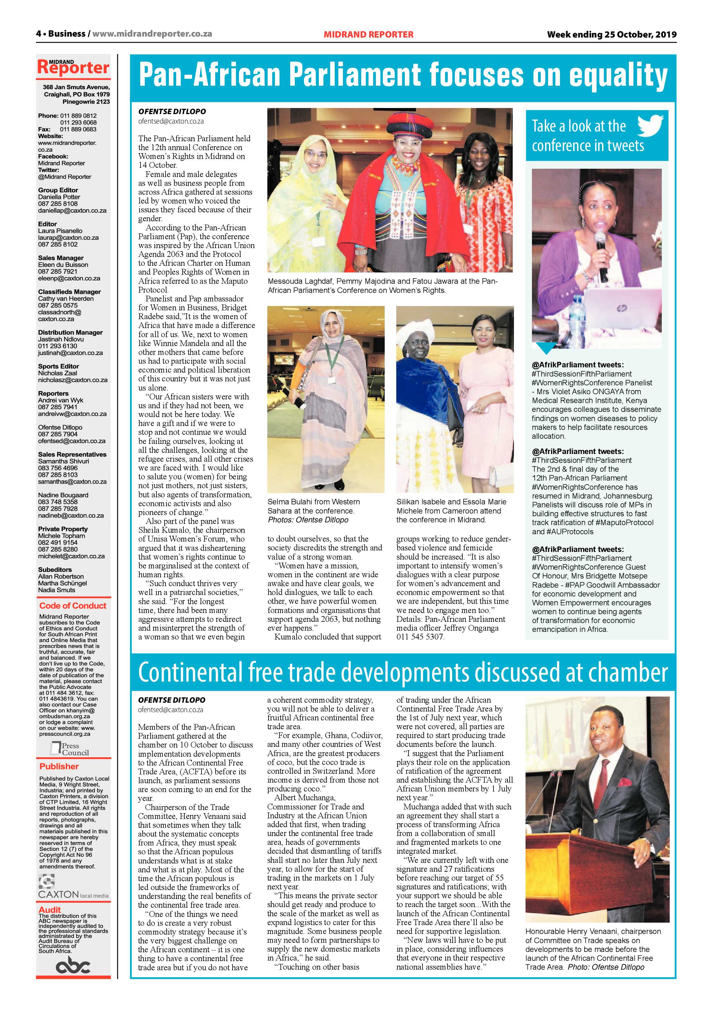 Midrand Reporter 25 October, 2019 page 4
