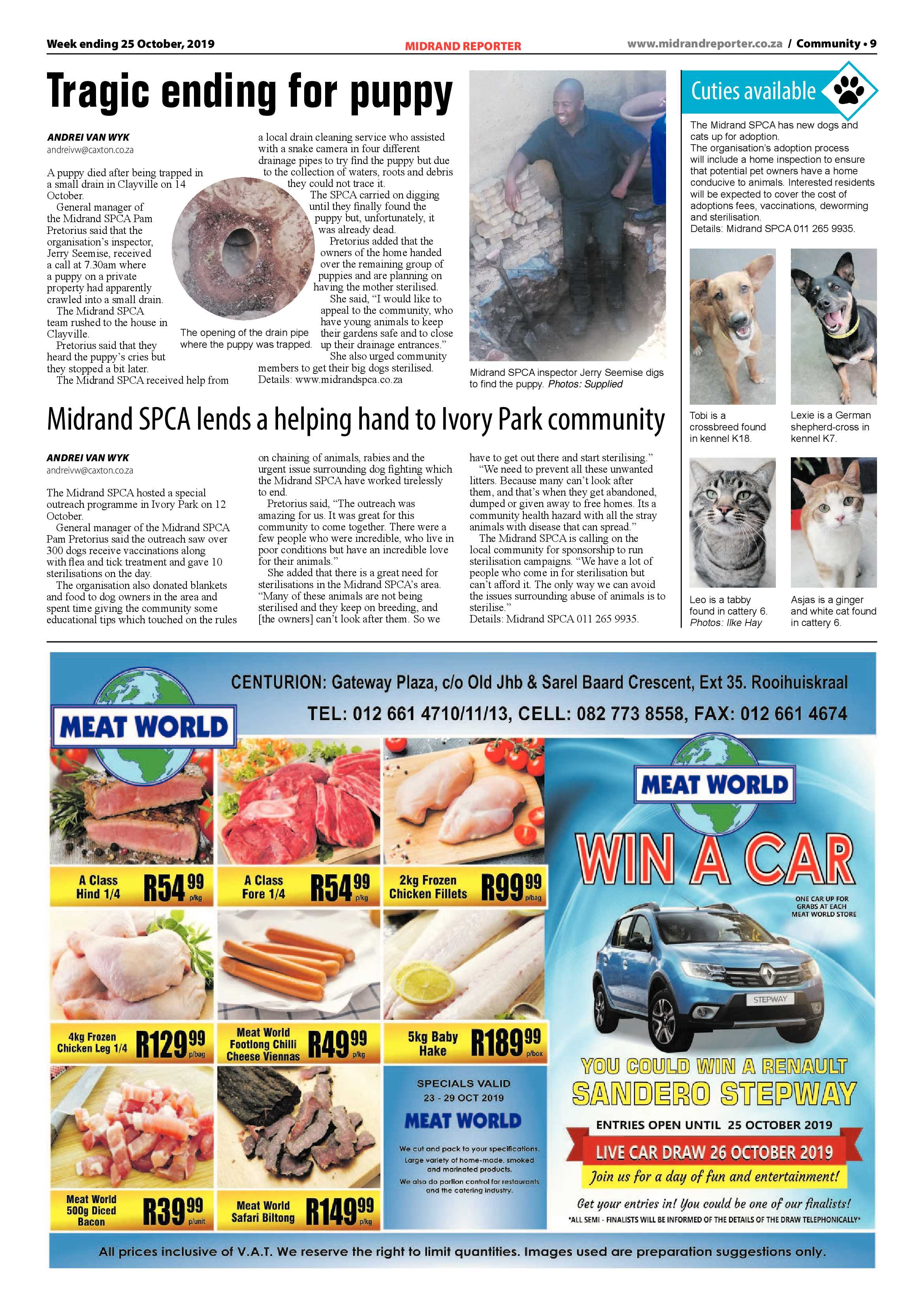 Midrand Reporter 25 October, 2019 page 9