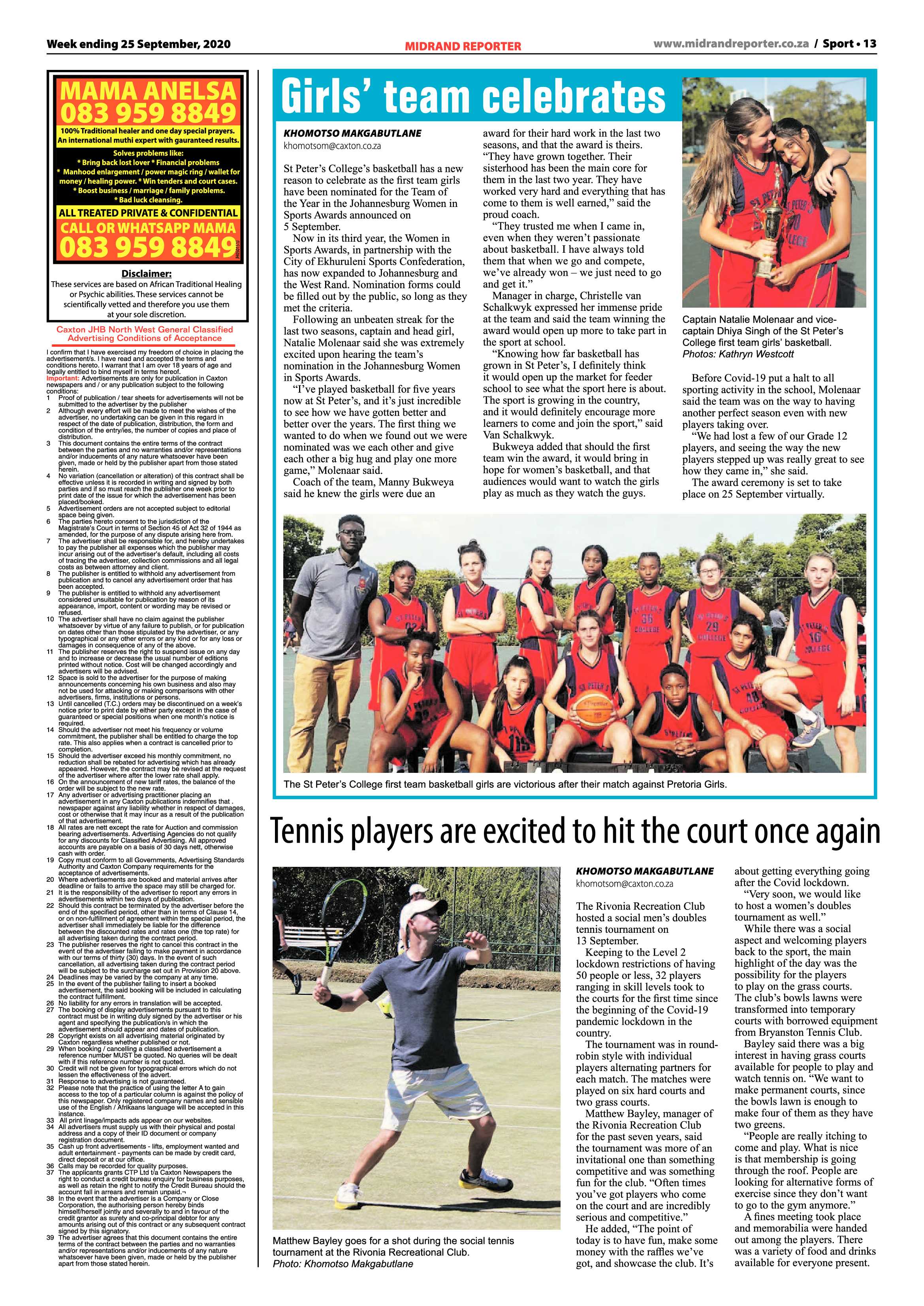 Midrand Reporter 25 September 2020 page 15