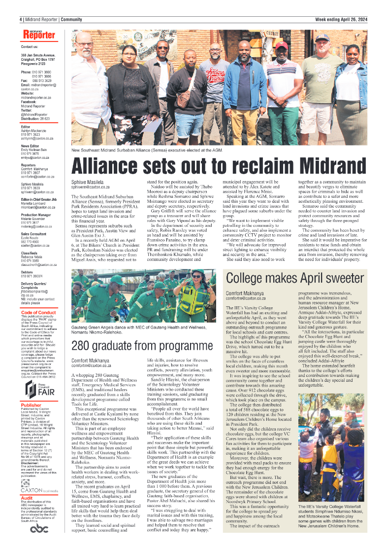 Midrand Reporter 26 April 2024 page 4