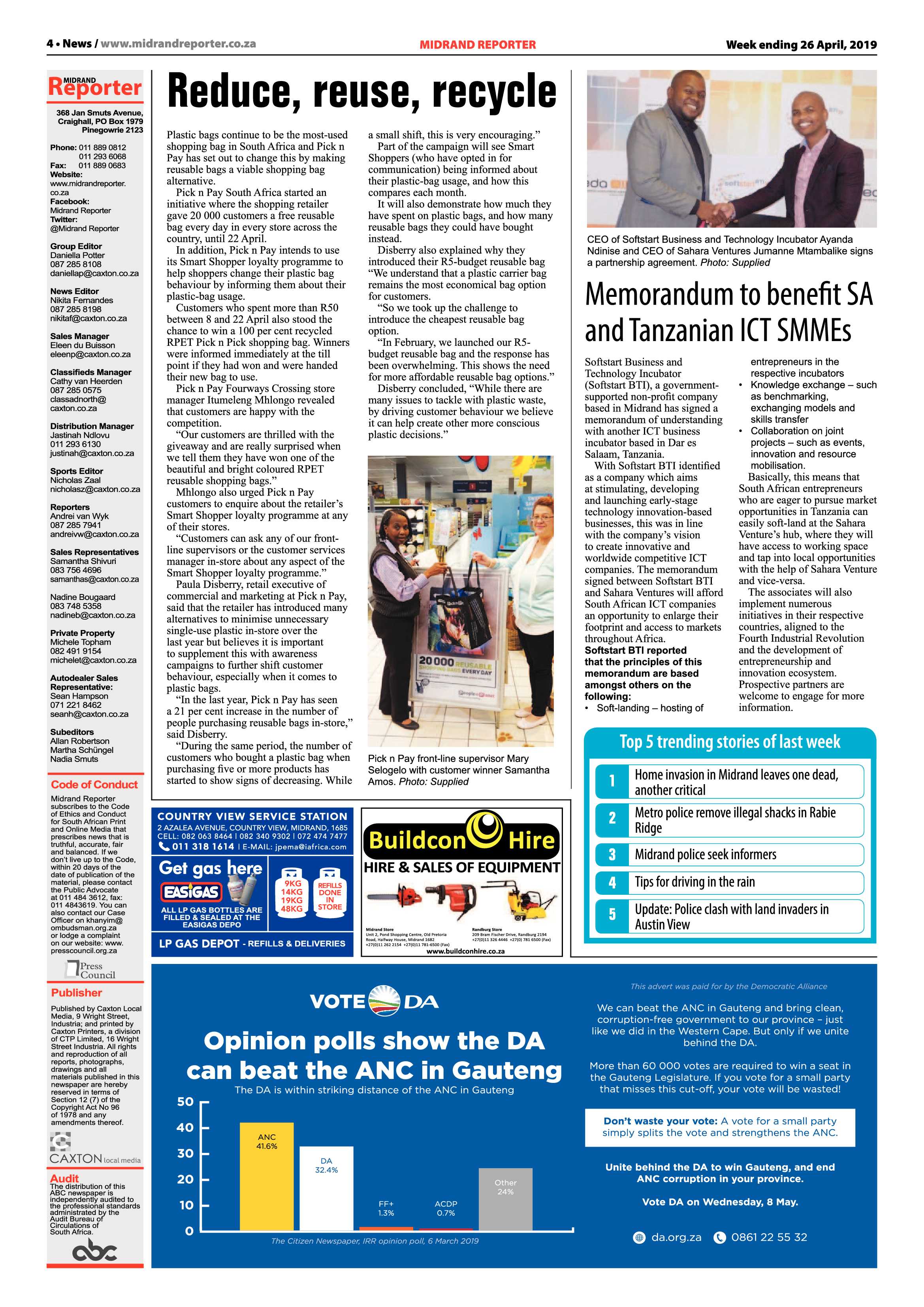Midrand Reporter 26 April, 2019 page 4