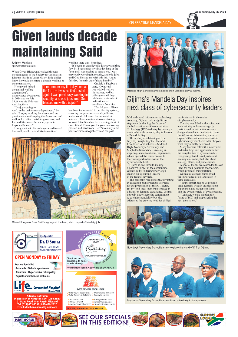 Midrand Reporter 26 July 2024 page 2