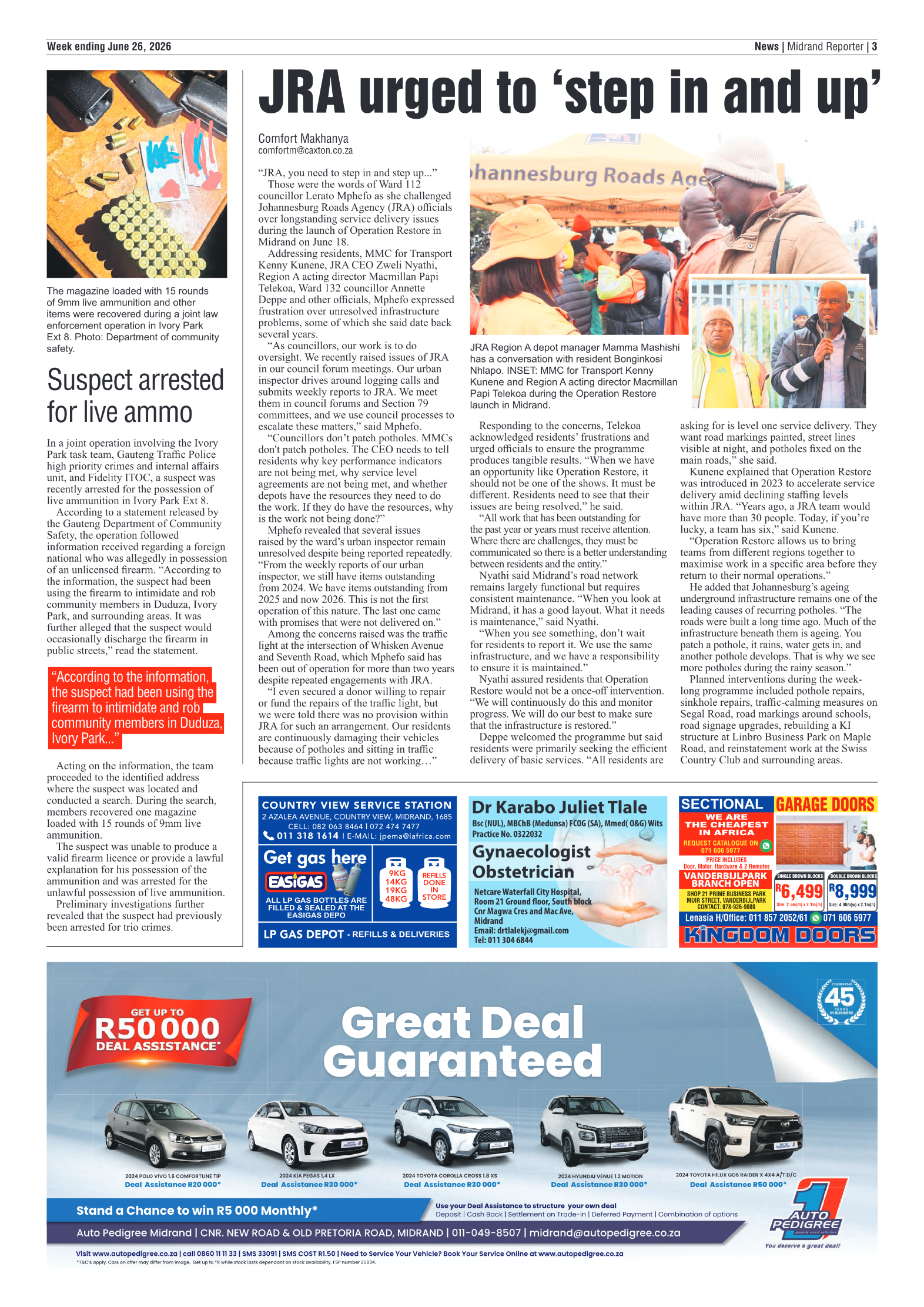 Midrand Reporter 26 June 2026 page 3
