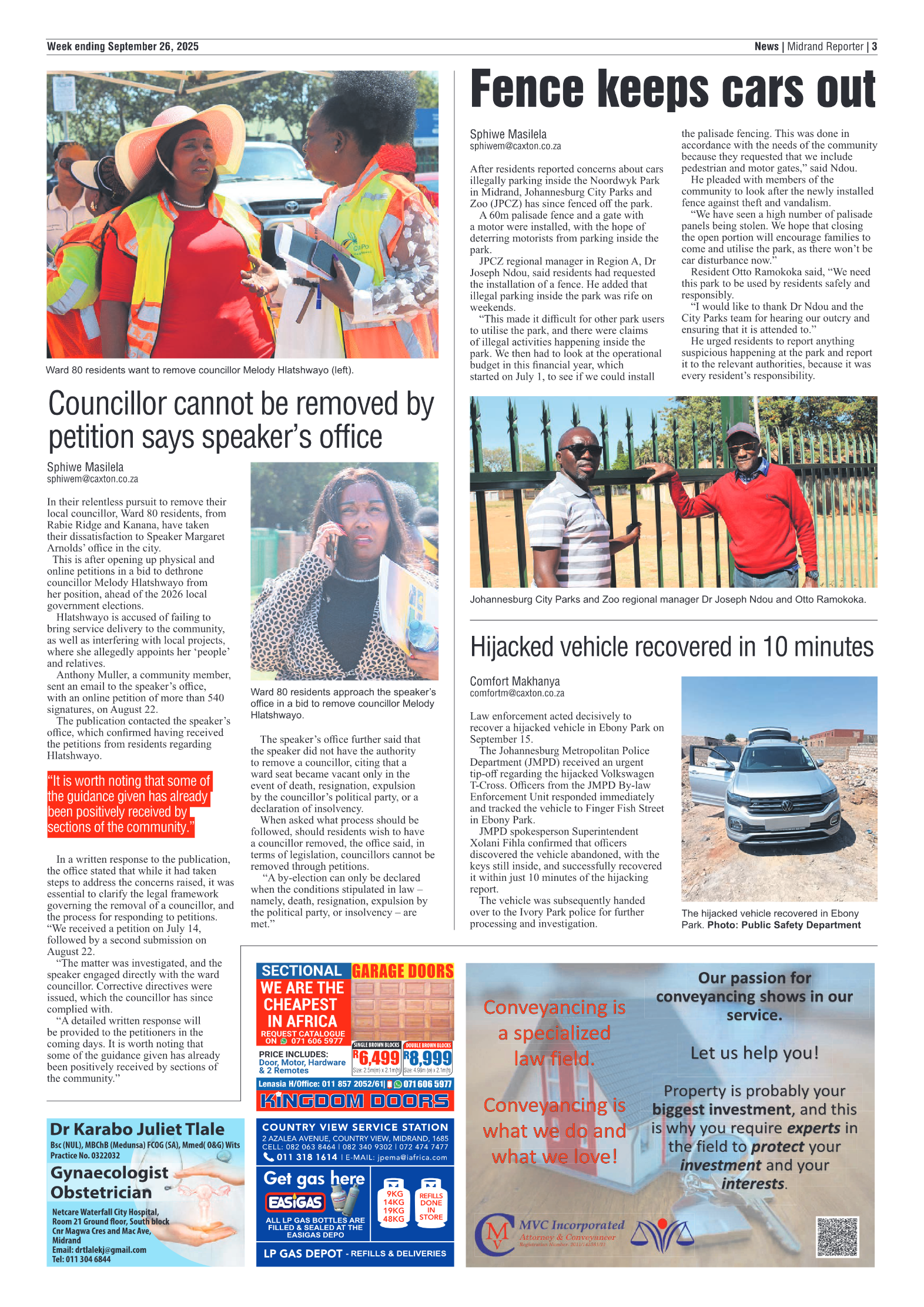 Midrand Reporter 26 September 2025 page 3