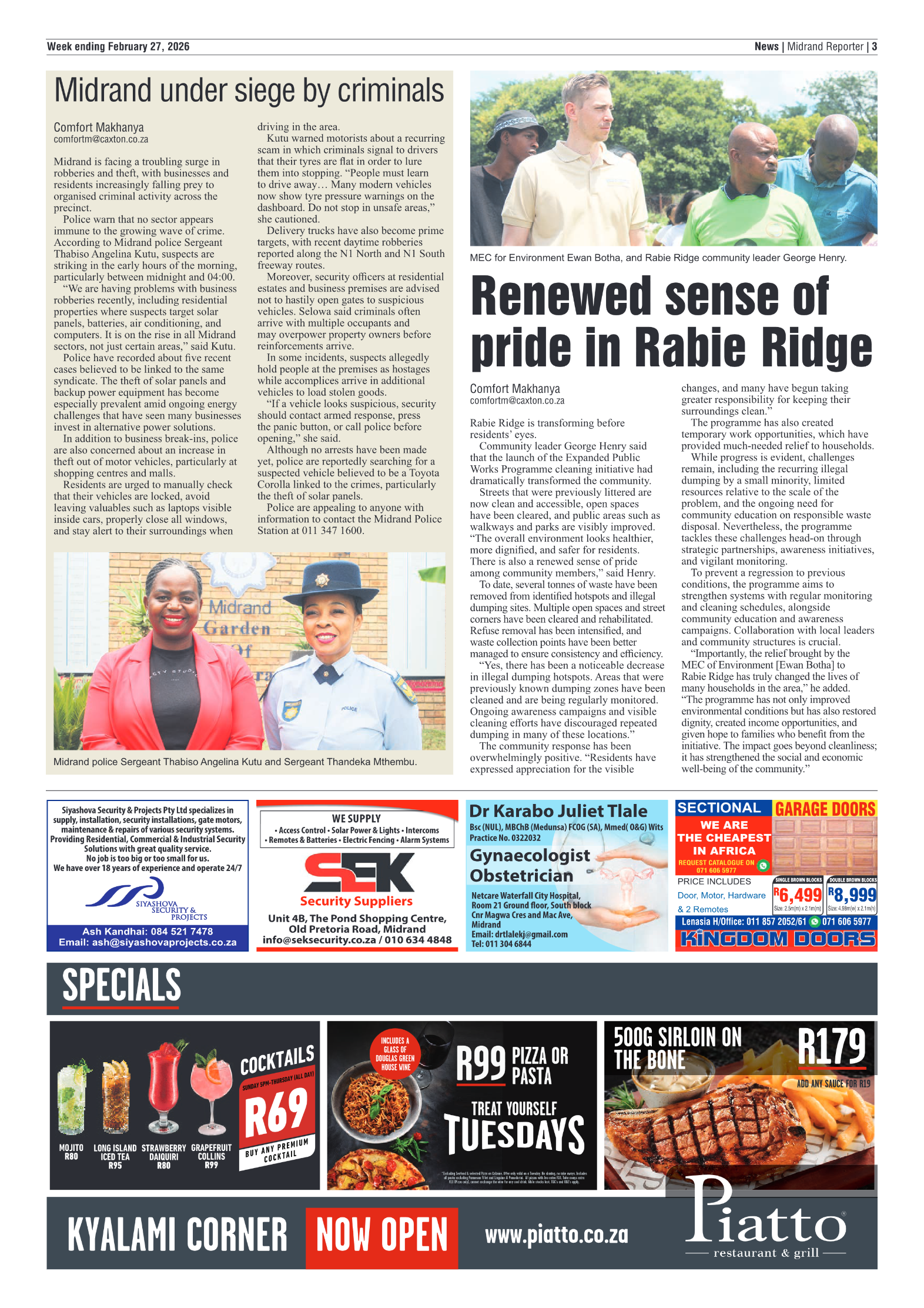Midrand Reporter 27 February 2026 page 3