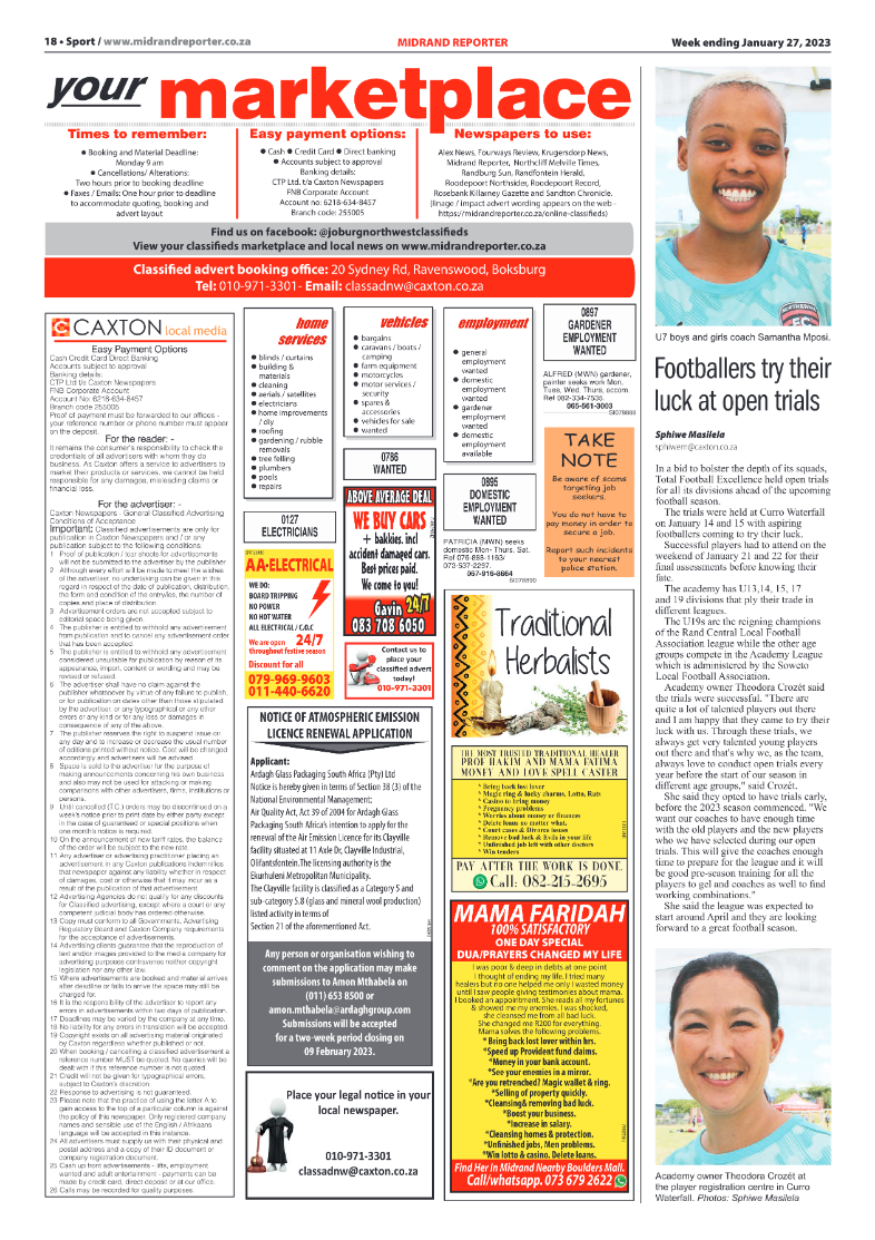 Midrand Reporter 27 Jan 2023 page 18
