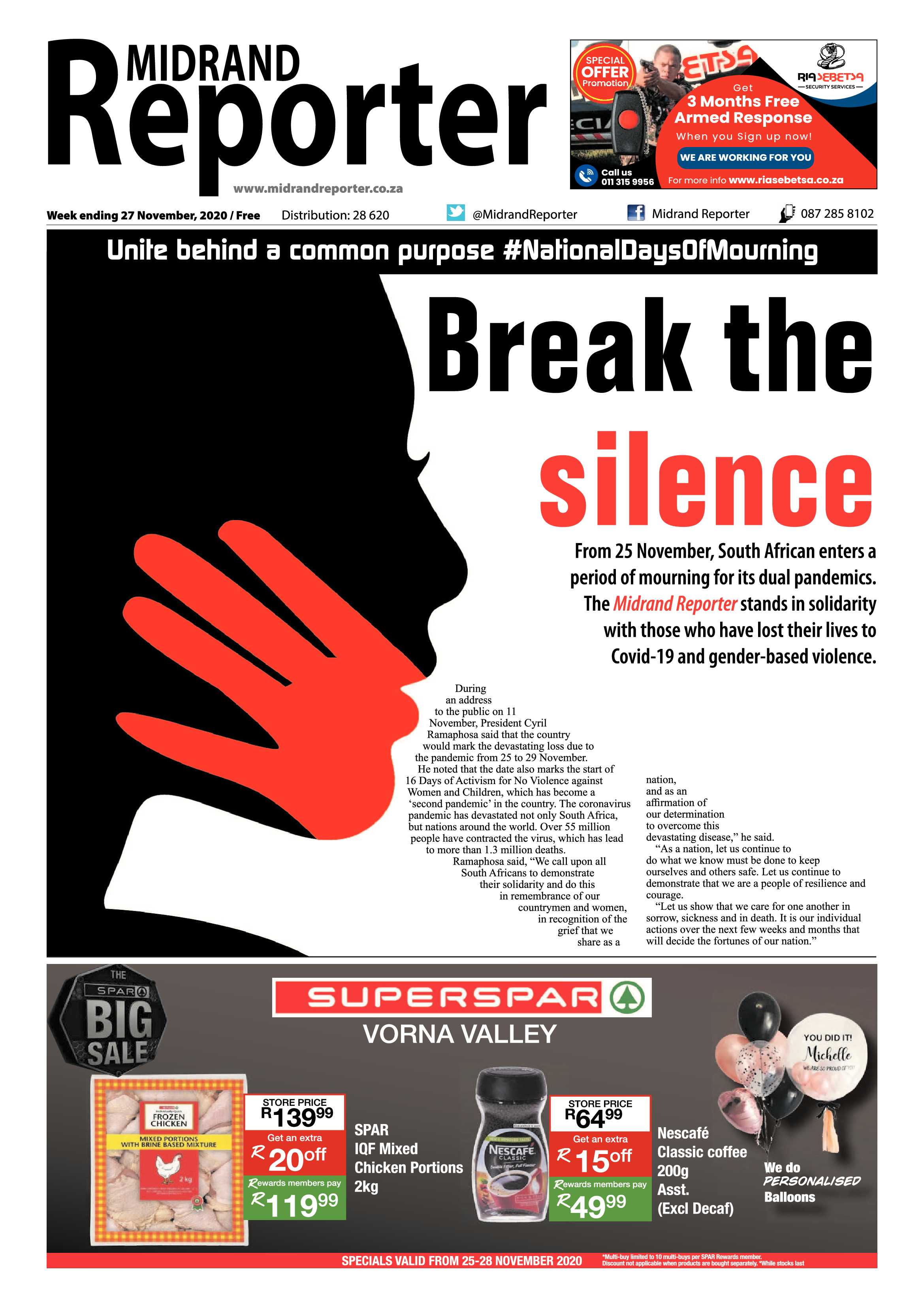 Midrand Reporter 27 November 2020 page 1