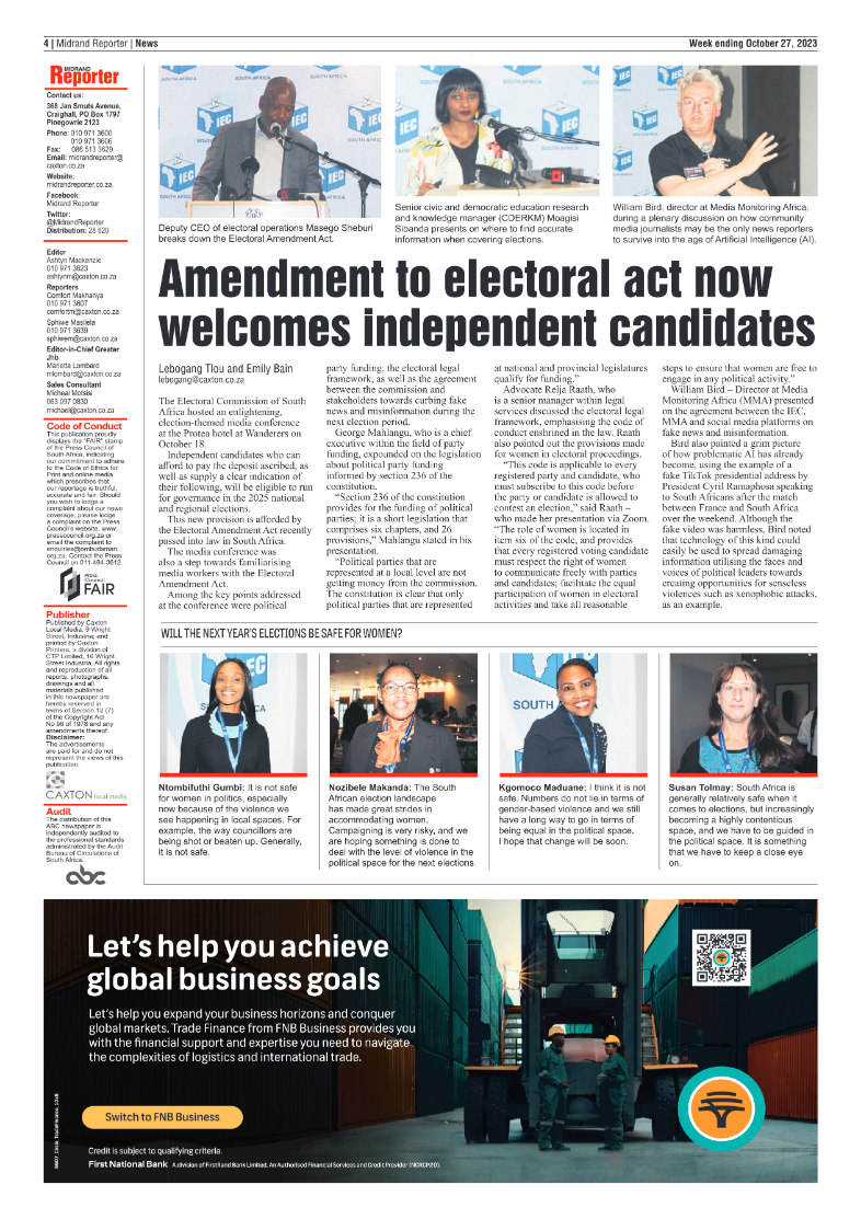 Midrand Reporter 27 October 2023 page 4