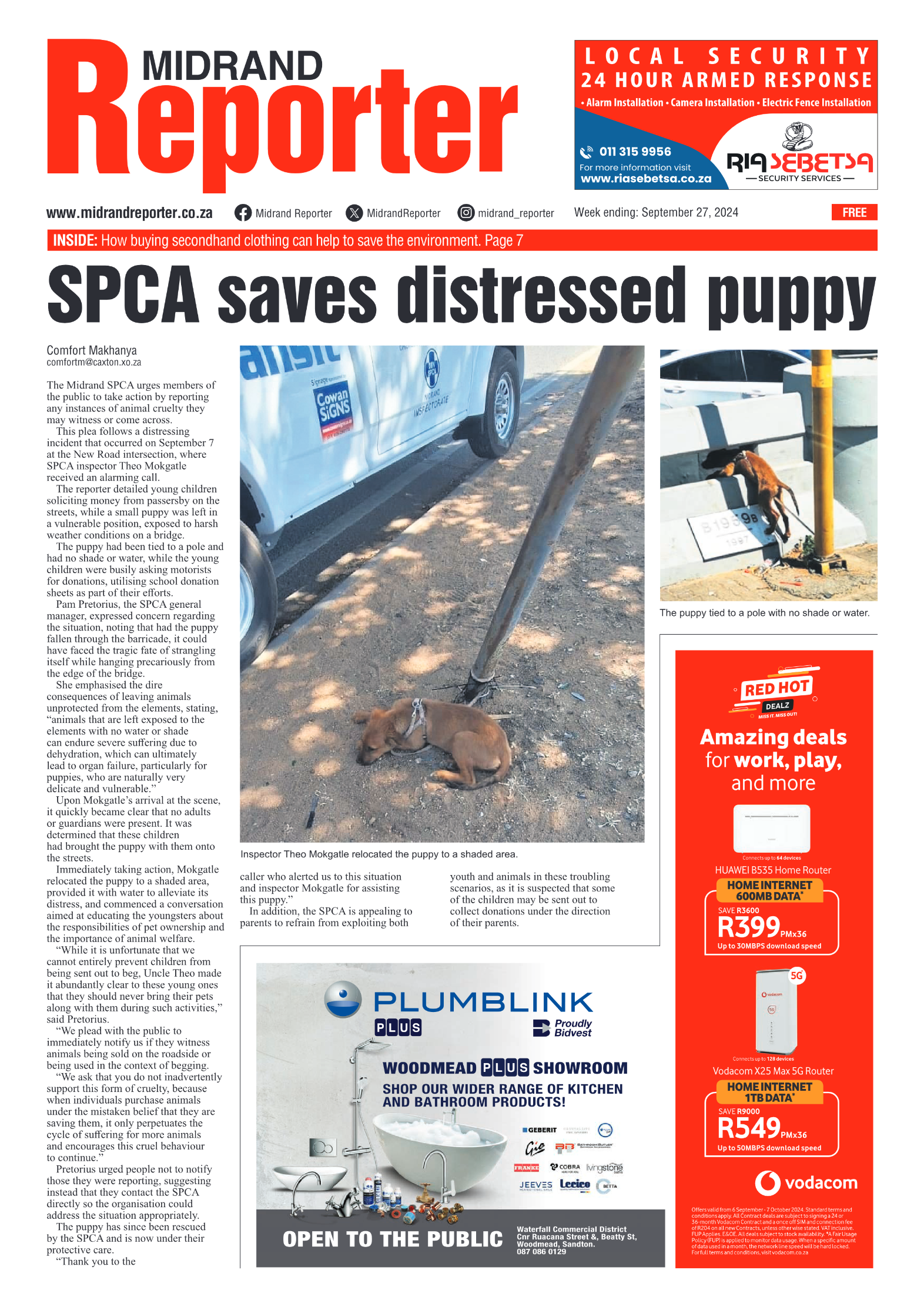 Midrand Reporter 27 September 2024 page 1