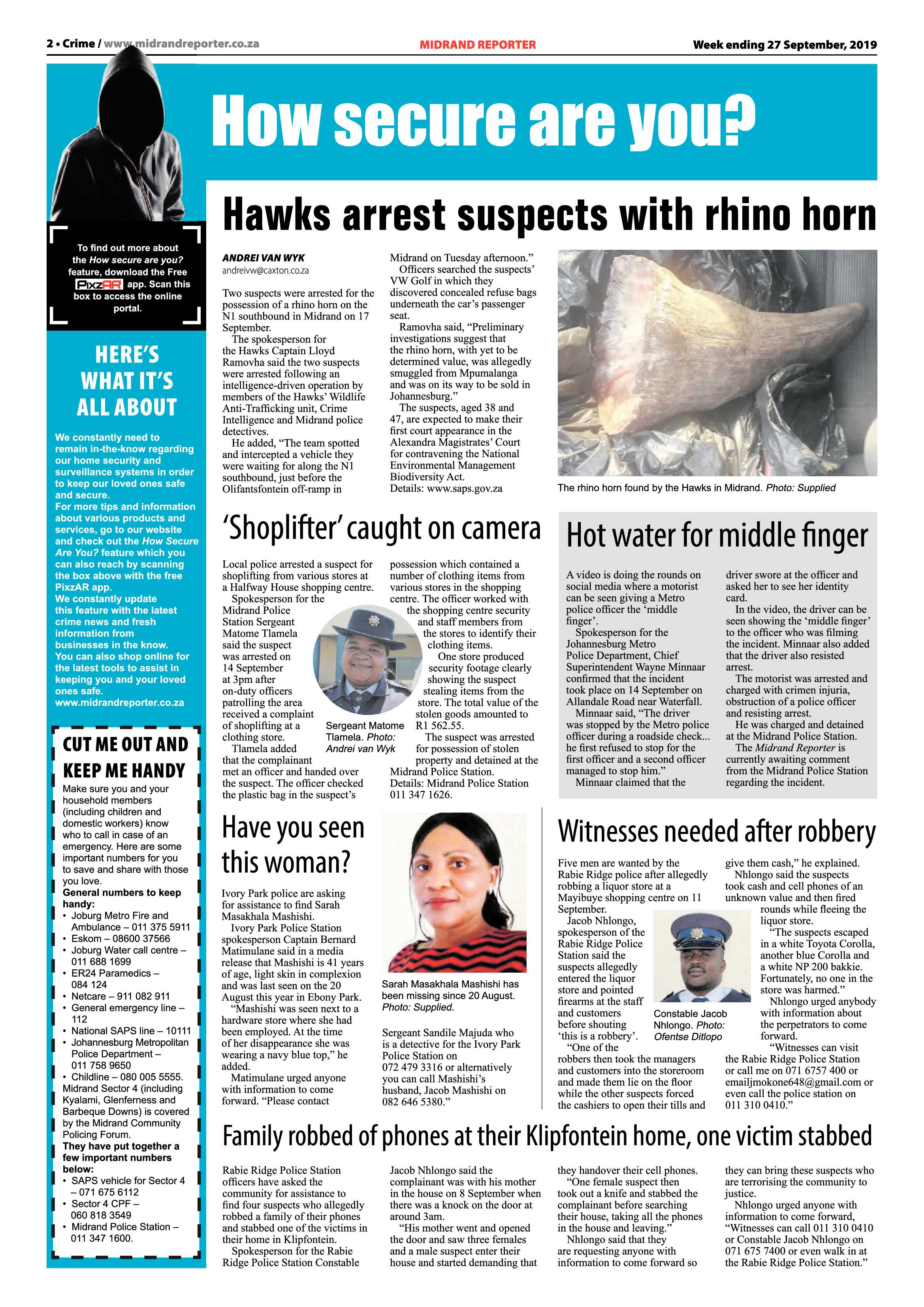 Midrand Reporter 27 September, 2019 page 2