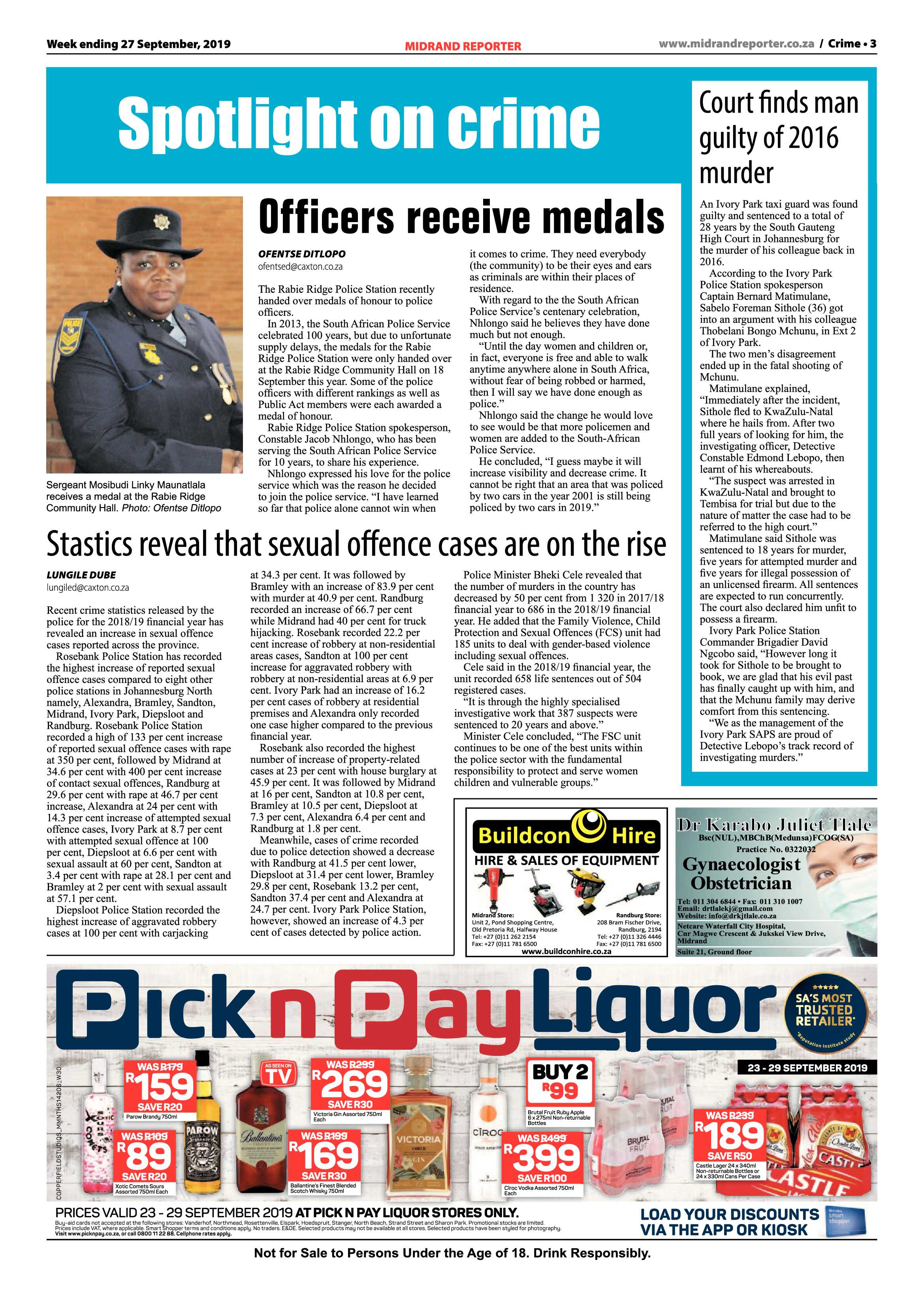 Midrand Reporter 27 September, 2019 page 3