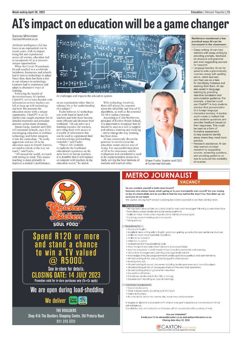 Midrand Reporter 28 April 2023 page 13