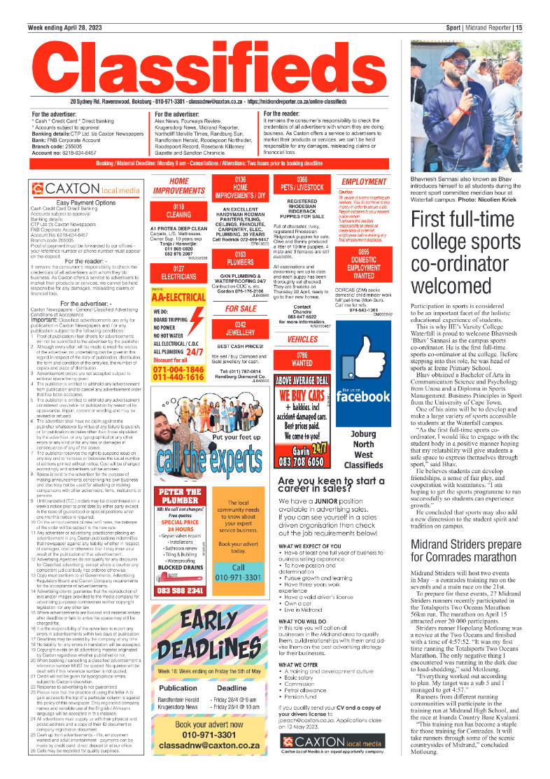 Midrand Reporter 28 April 2023 page 15