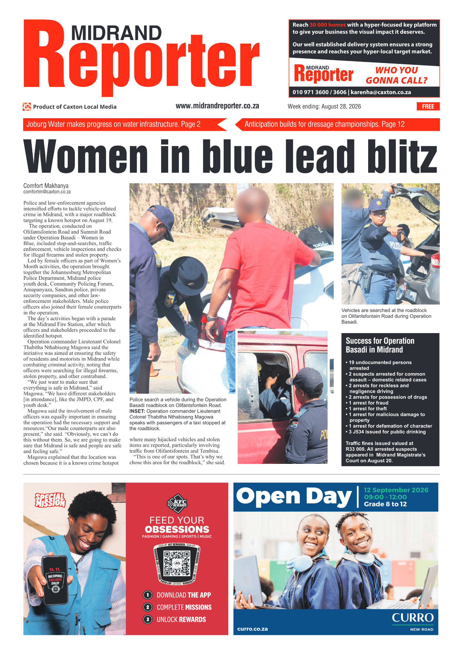 Midrand Reporter 28 August 2026 page 1