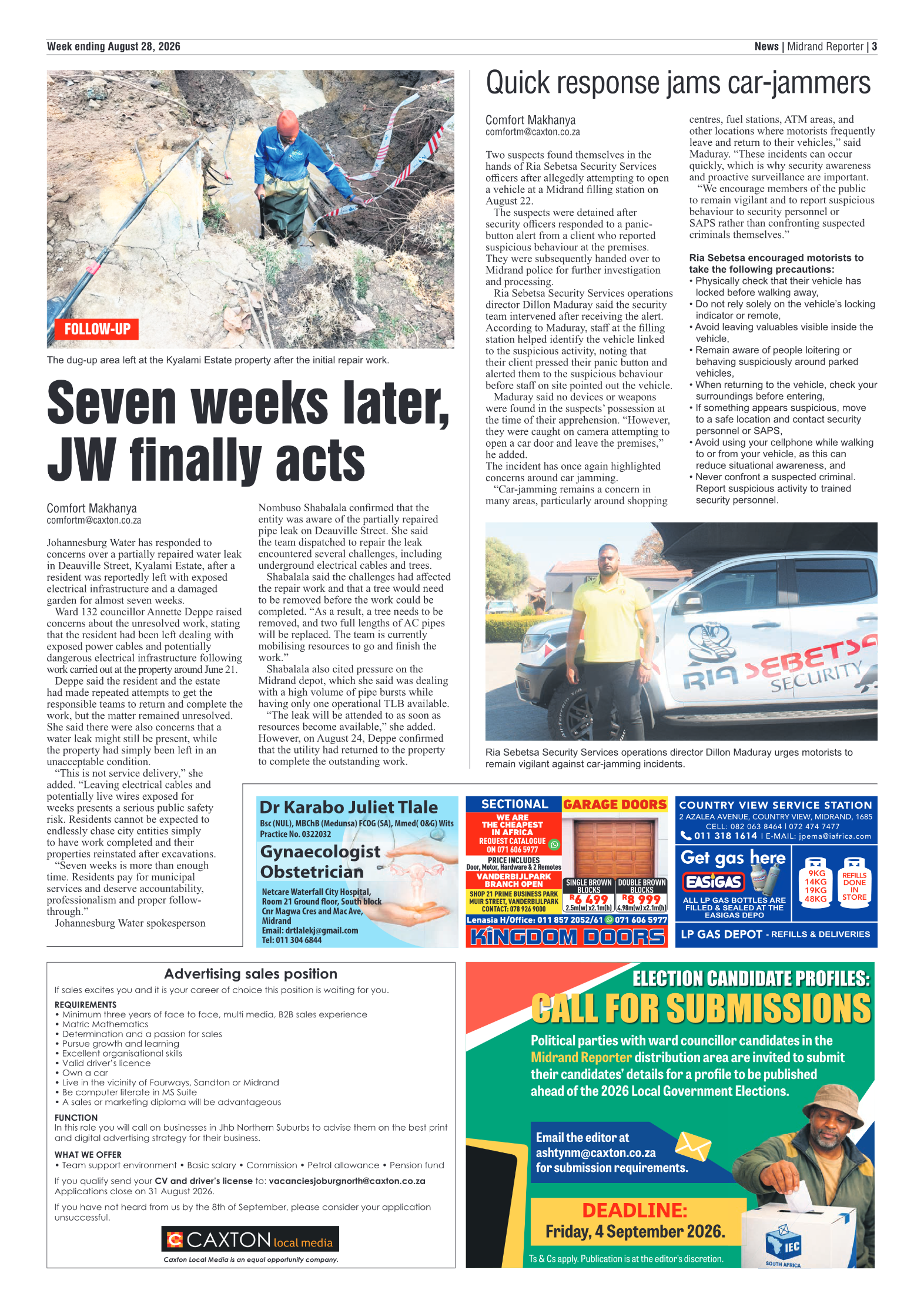 Midrand Reporter 28 August 2026 page 3