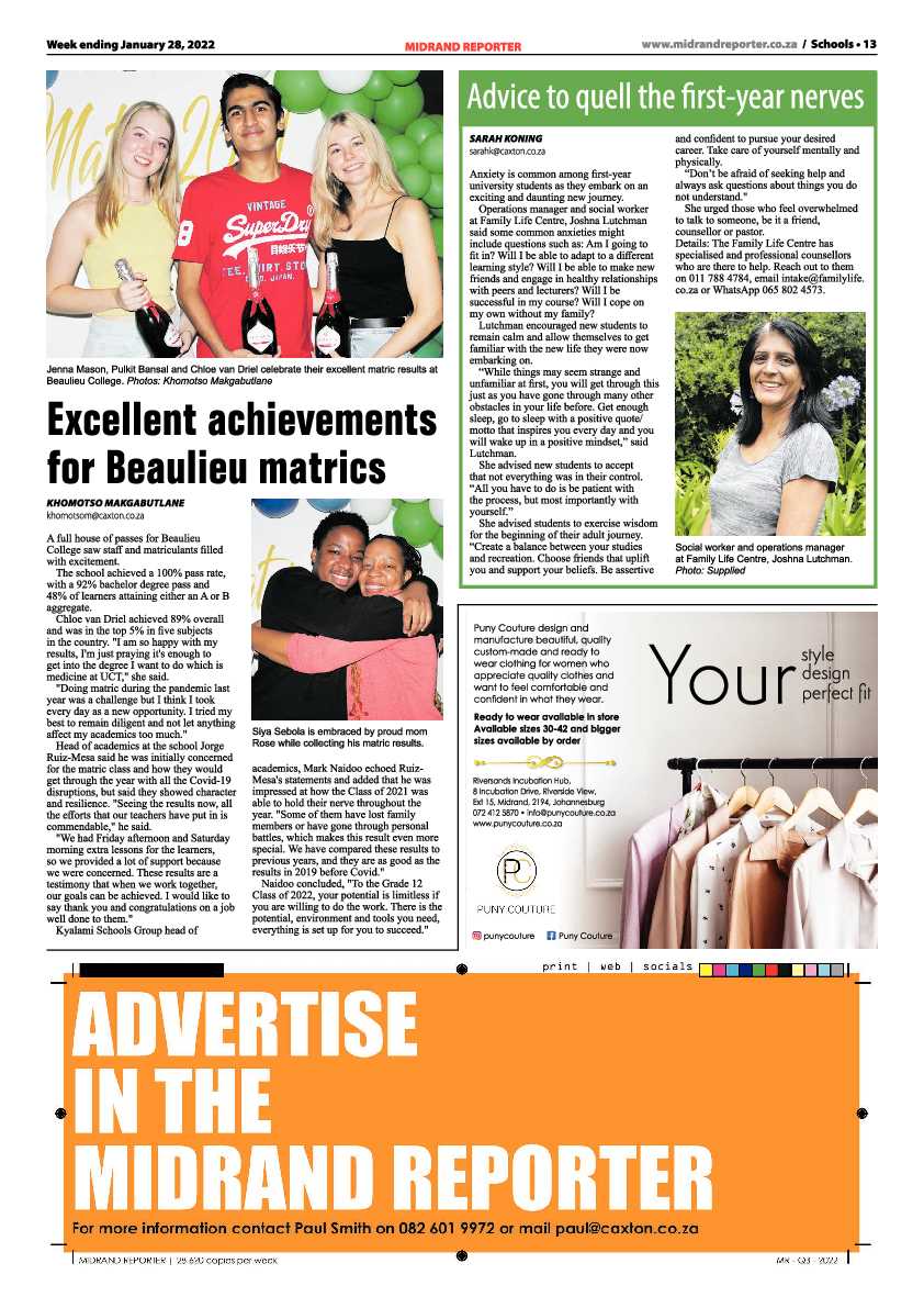 Midrand Reporter 28 January 2022 page 13