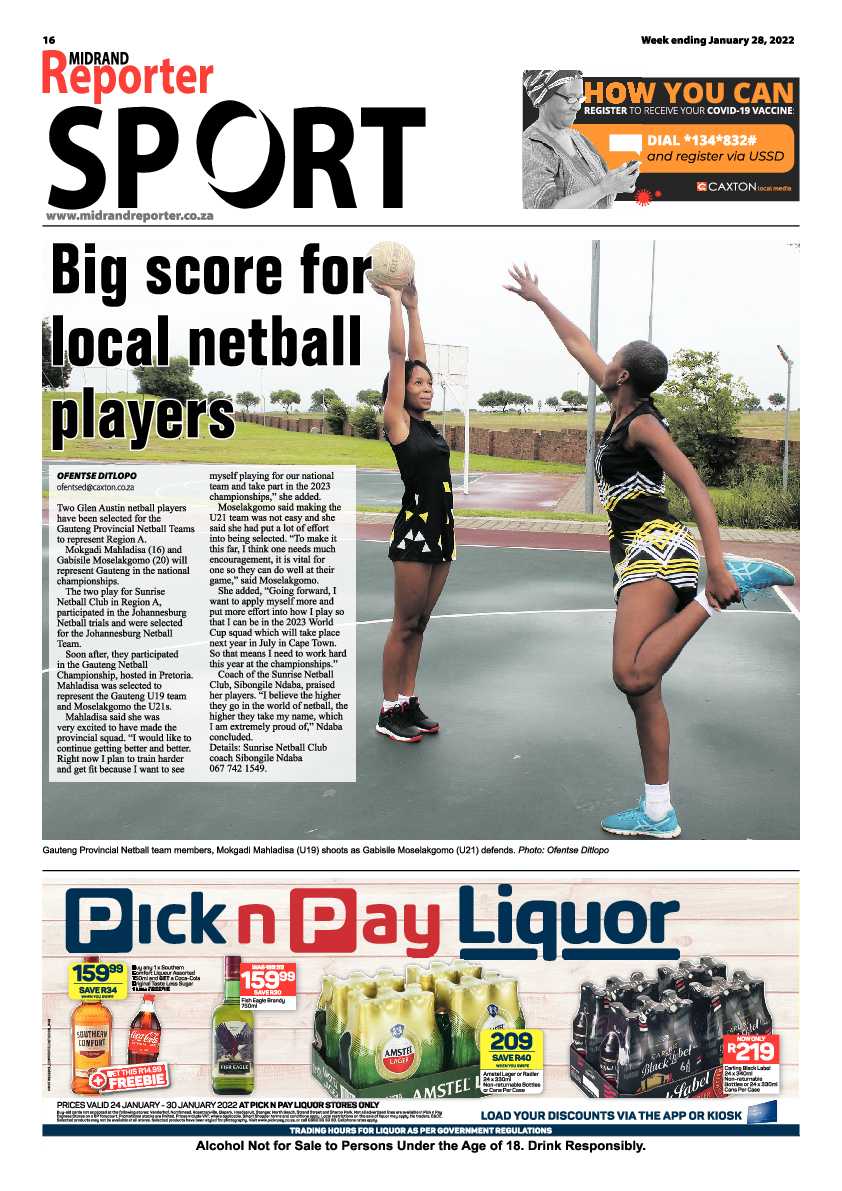Midrand Reporter 28 January 2022 page 16