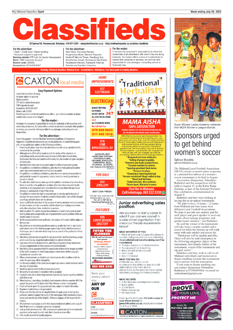 Midrand Reporter 28 July 2023 page 14