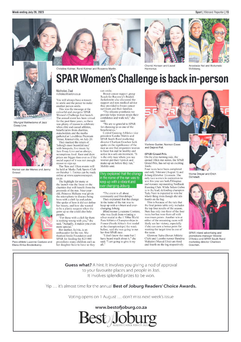 Midrand Reporter 28 July 2023 page 15