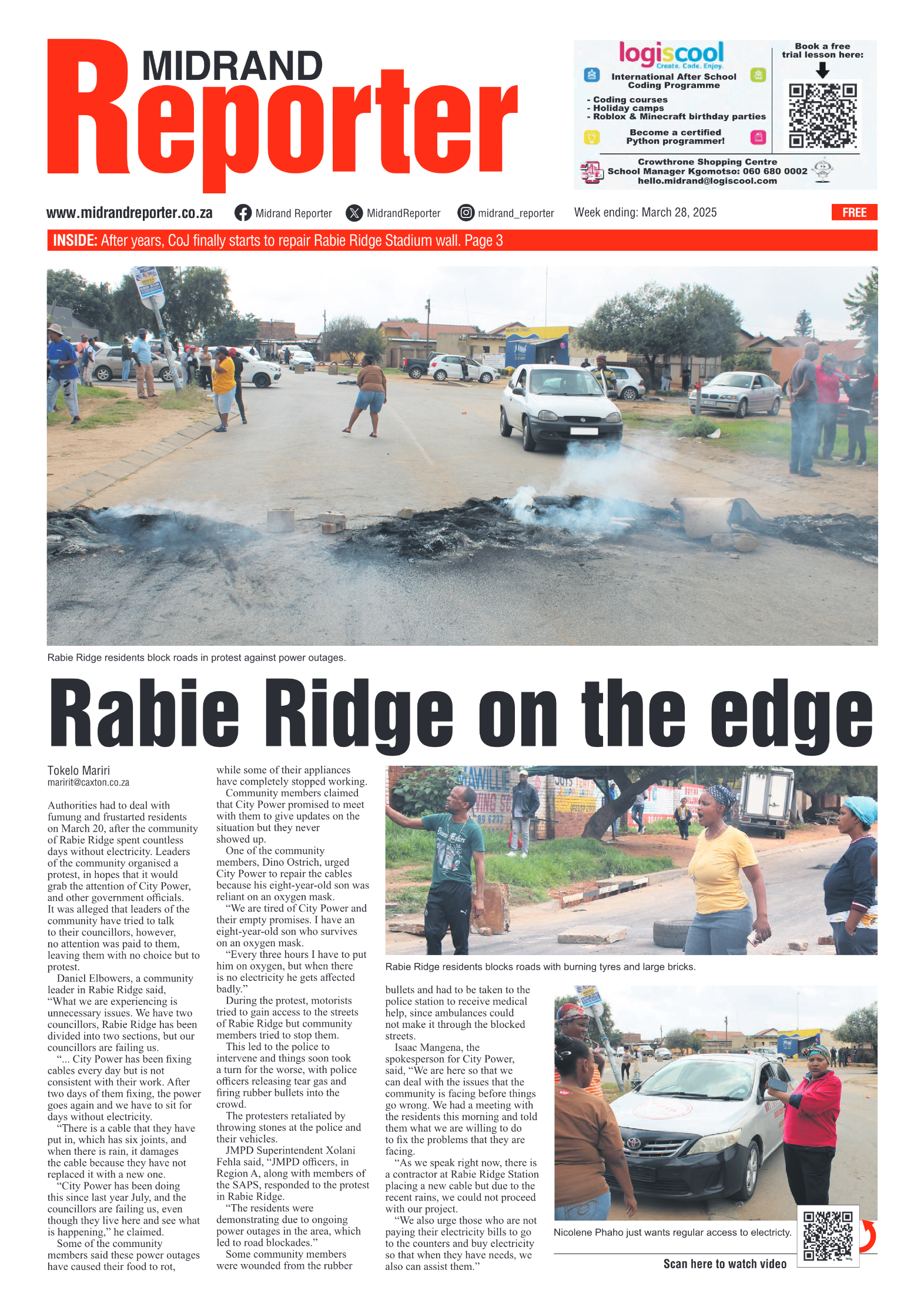 Midrand Reporter 28 March 2025 page 1