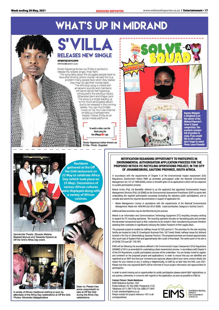 Midrand Reporter 28 May 2021 page 17