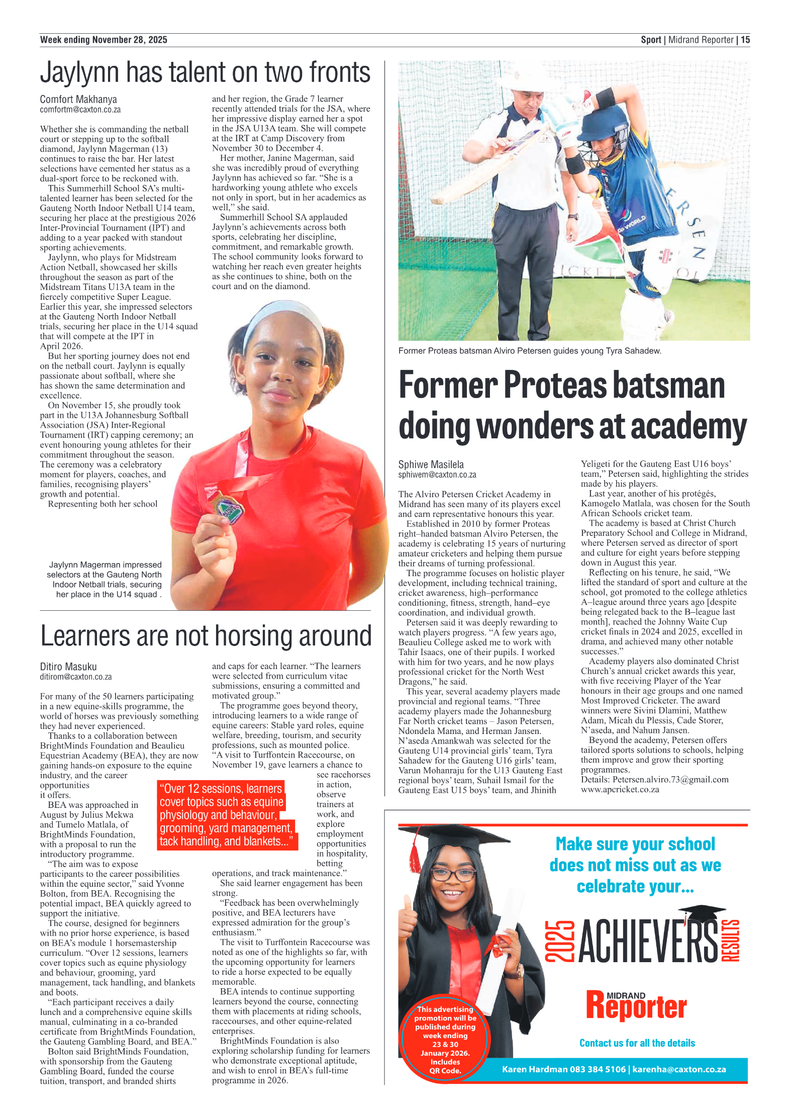 Midrand Reporter 28 November 2025 page 17
