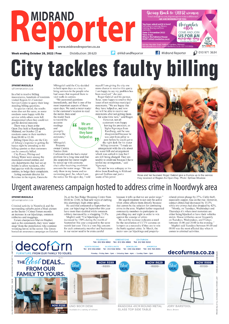Midrand Reporter 28 October 2022 page 1