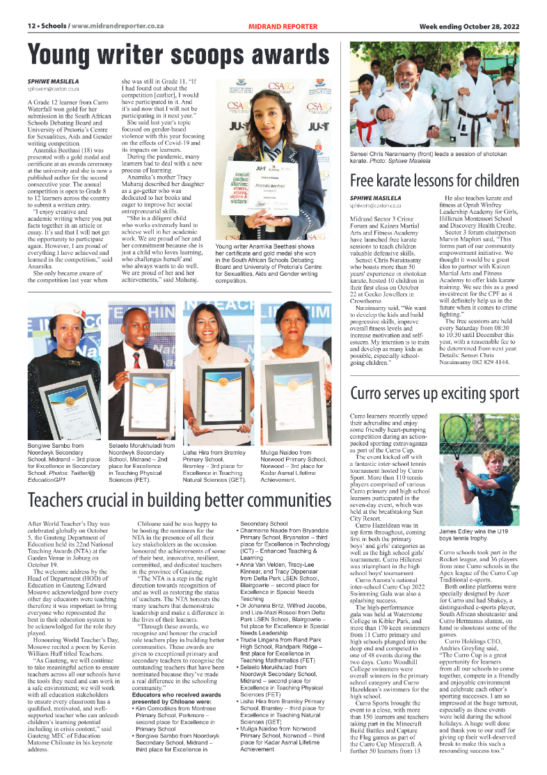 Midrand Reporter 28 October 2022 page 12