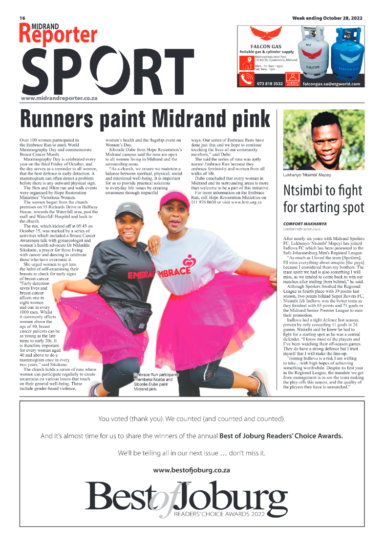 Midrand Reporter 28 October 2022 page 16