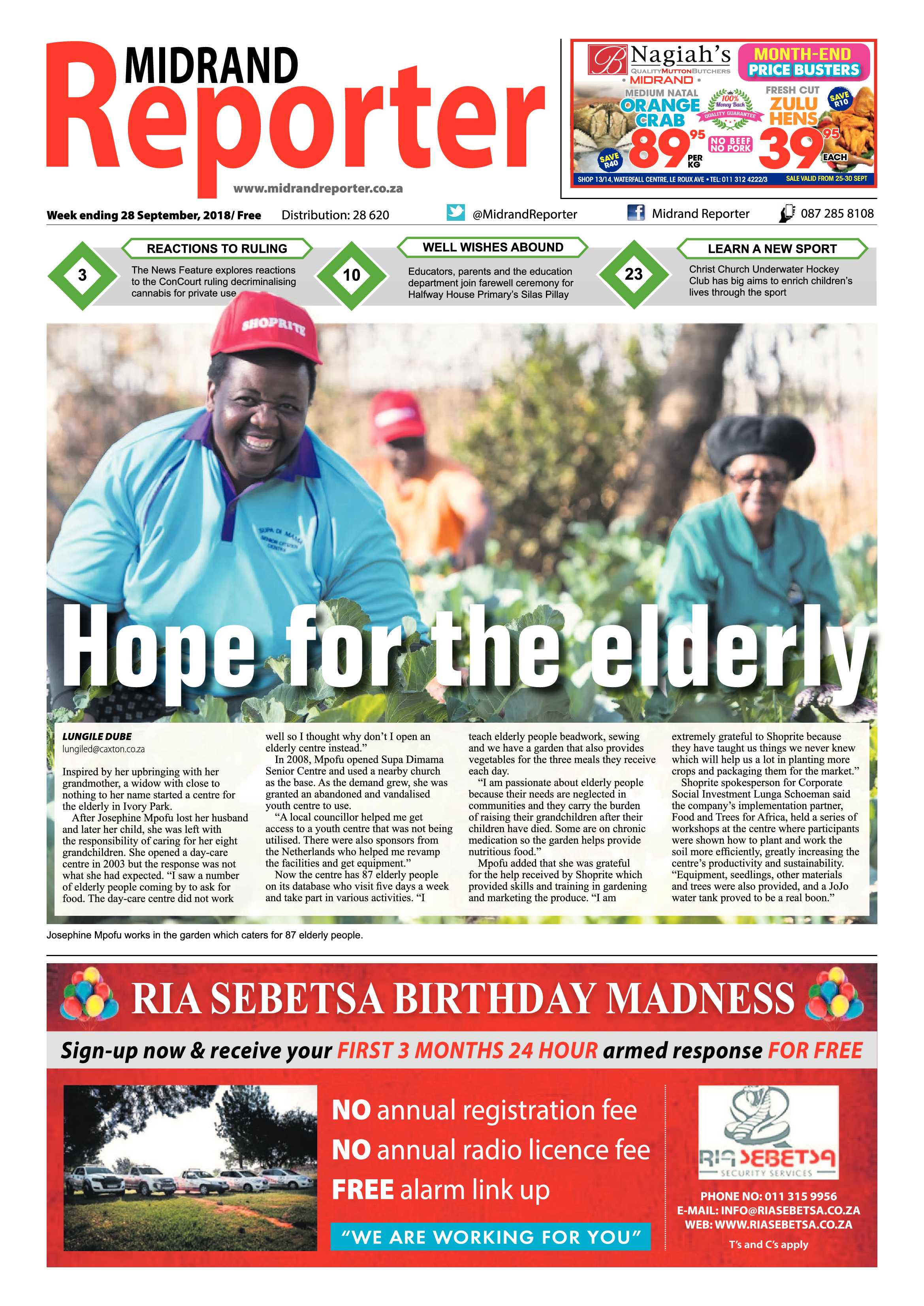 Midrand Reporter 28 September, 2018 page 1