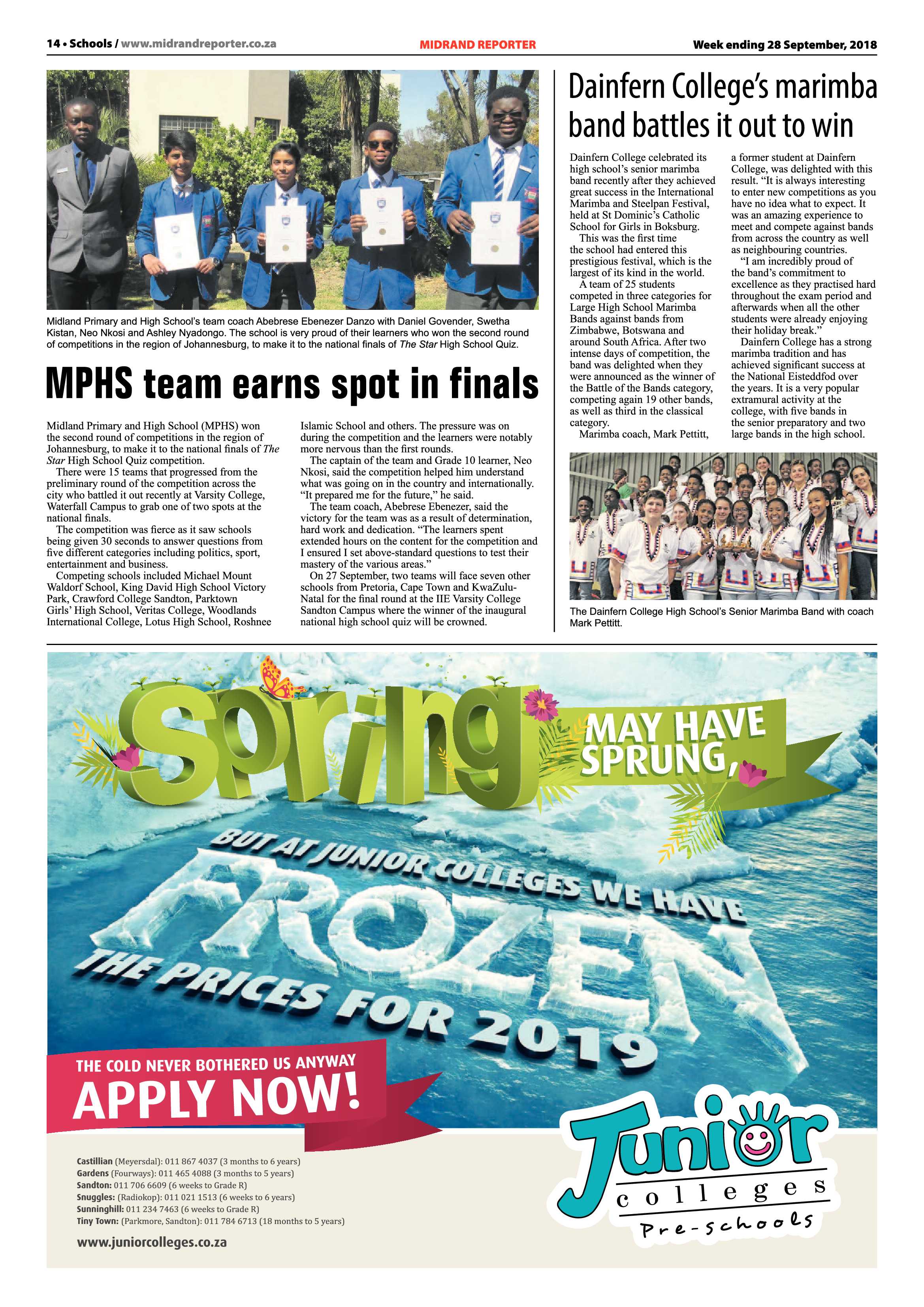 Midrand Reporter 28 September, 2018 page 14