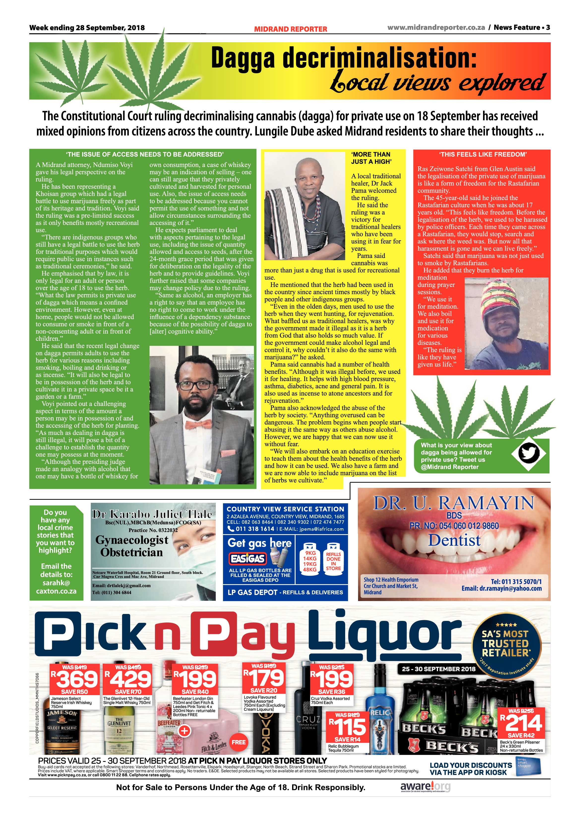 Midrand Reporter 28 September, 2018 page 3