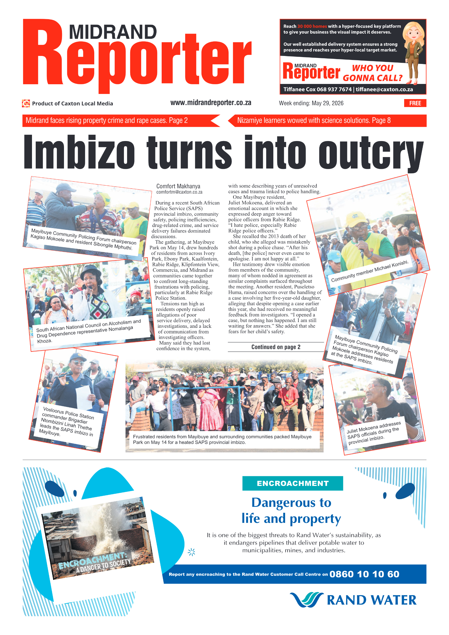 Midrand Reporter 29 May 2026 page 1