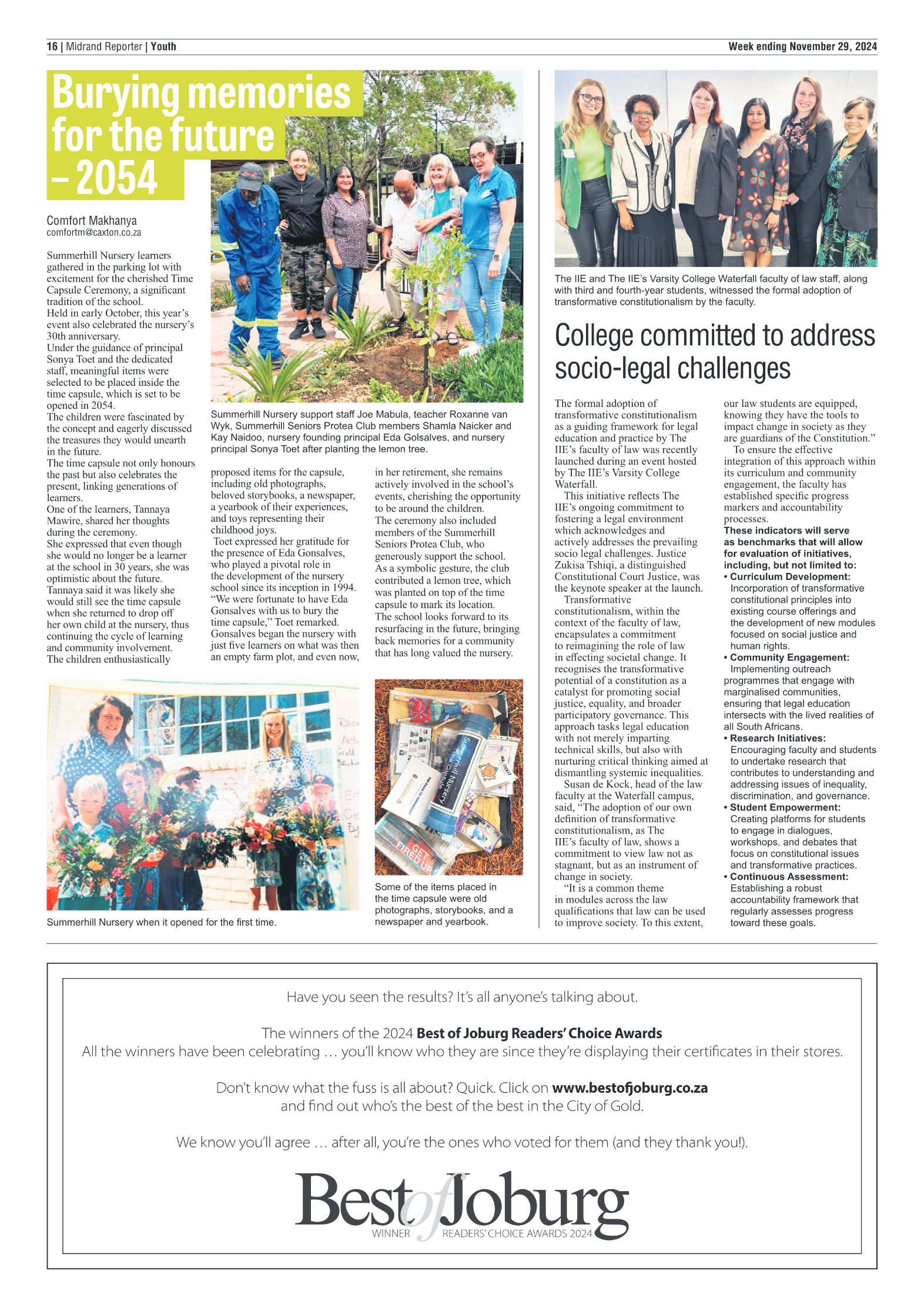 Midrand Reporter 29 November 2024 page 16