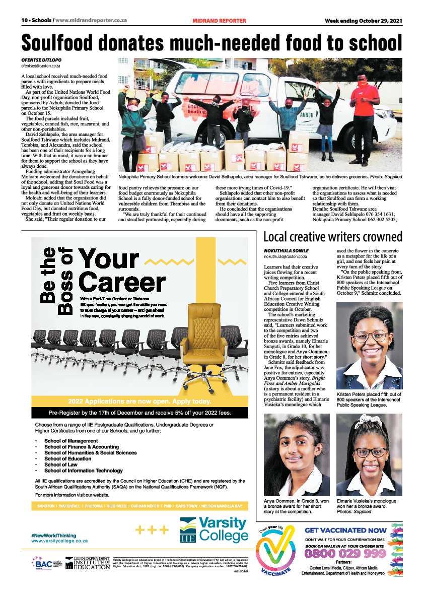 Midrand Reporter 29 October 2021 page 12