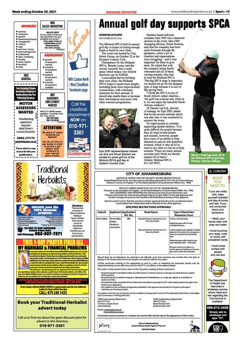 Midrand Reporter 29 October 2021 page 17