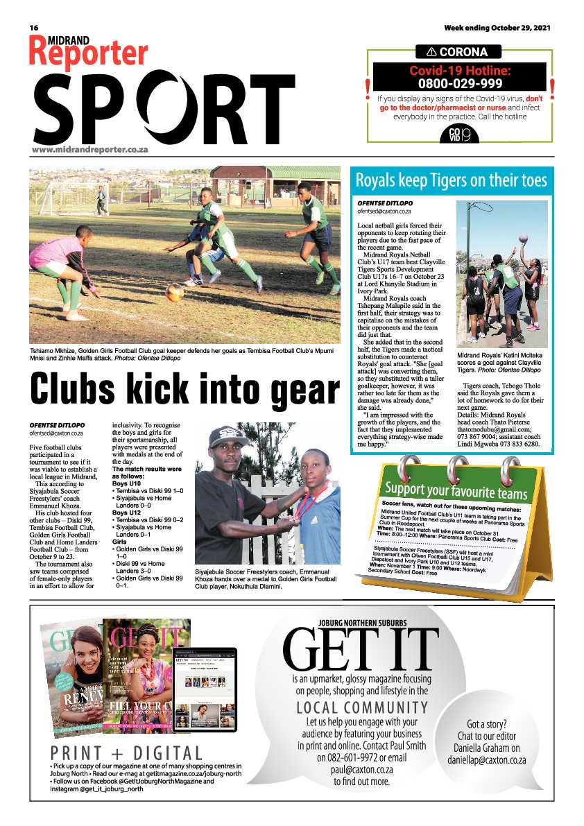 Midrand Reporter 29 October 2021 page 18