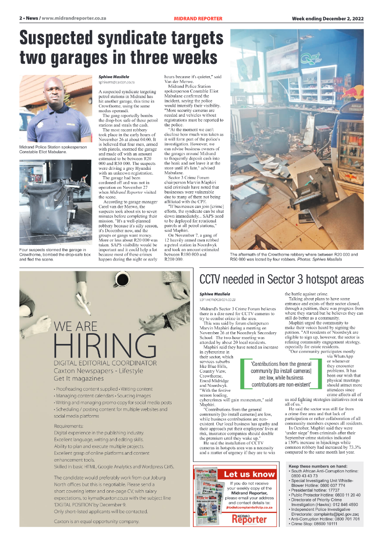 Midrand Reporter 2 December 2022 page 2