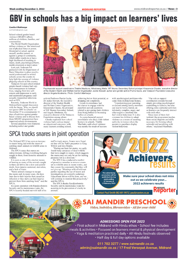 Midrand Reporter 2 December 2022 page 3