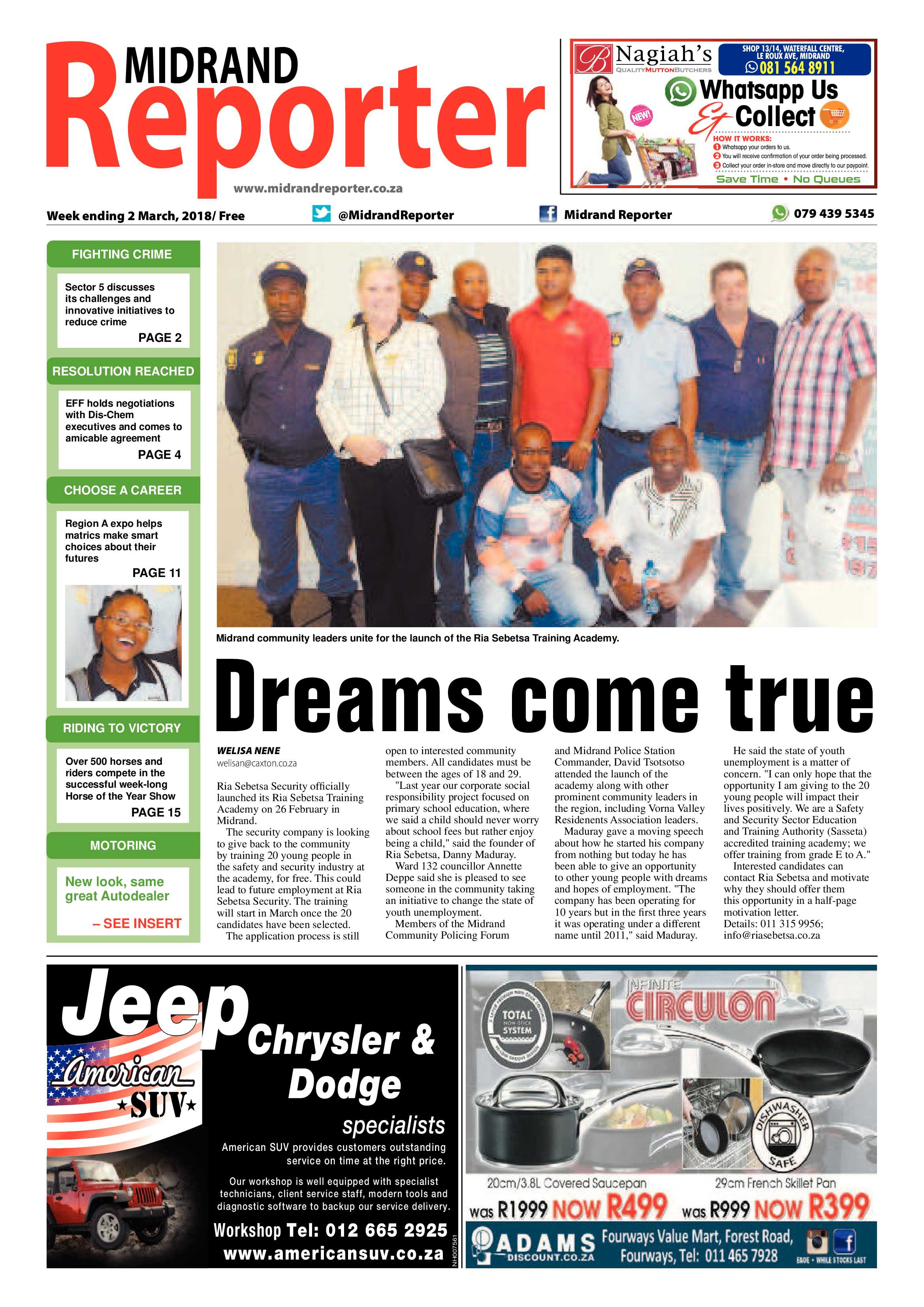 Midrand Reporter 2 March 2018 page 1