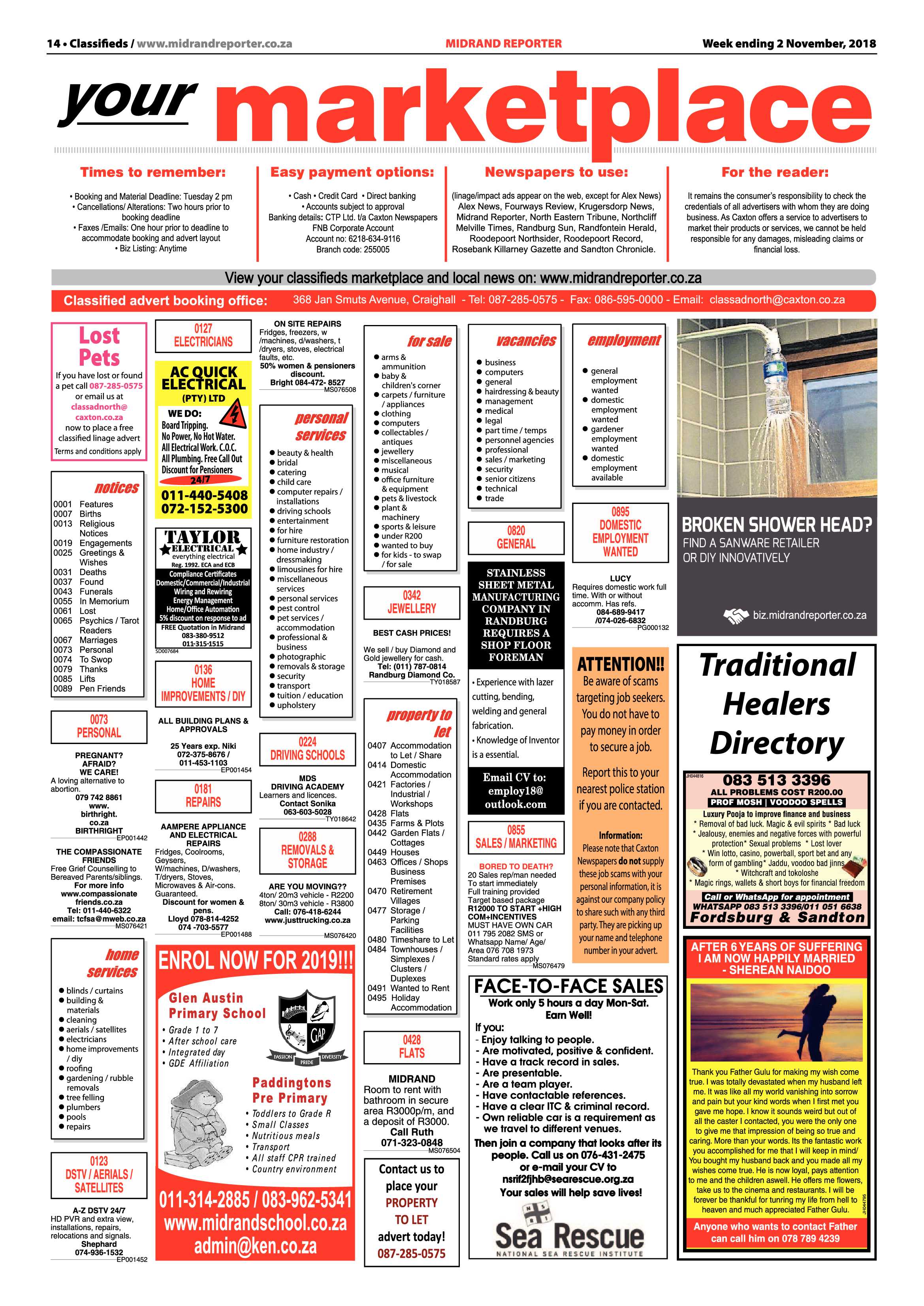 Midrand Reporter 2 November, 2018 page 14